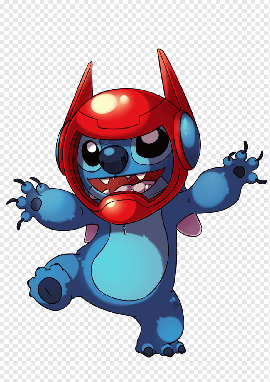 Stitch Computer, blue cartoon alien, big eyes, HD Phone Wallpaper