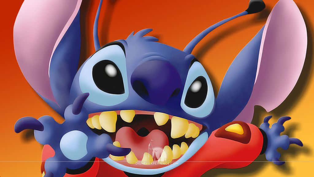 Stitch Computer, blue alien, big eyes, SD Desktop Wallpaper