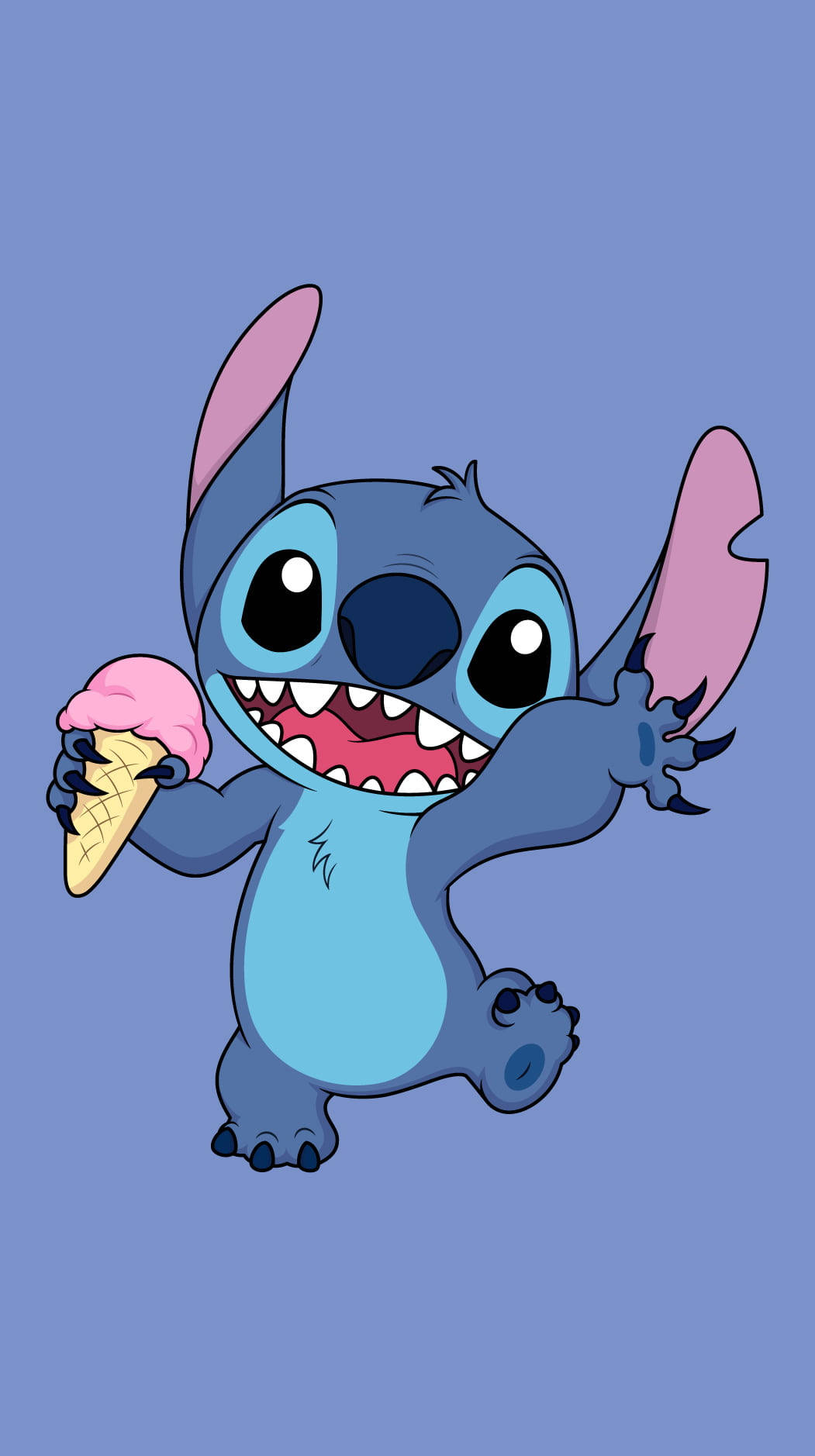 Stitch, Disney, pink ice cream cone, HD Phone Wallpaper