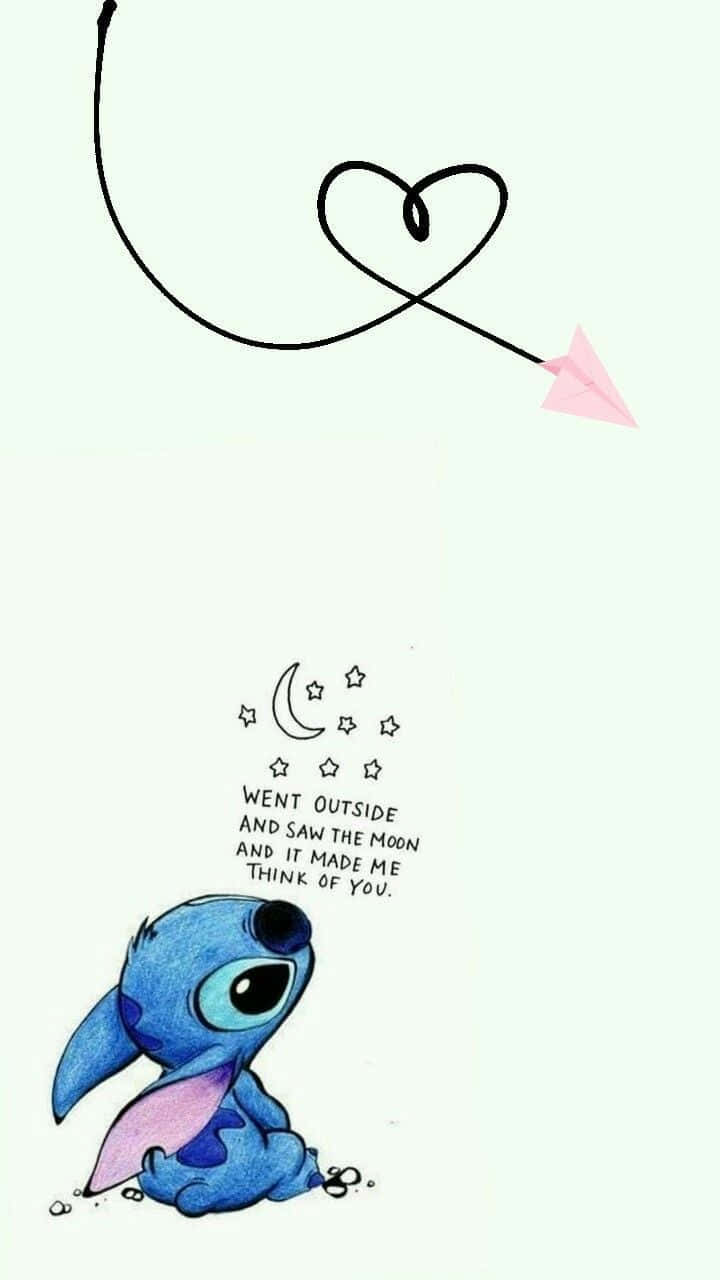 Stitch, Disney, moon, HD Phone Wallpaper
