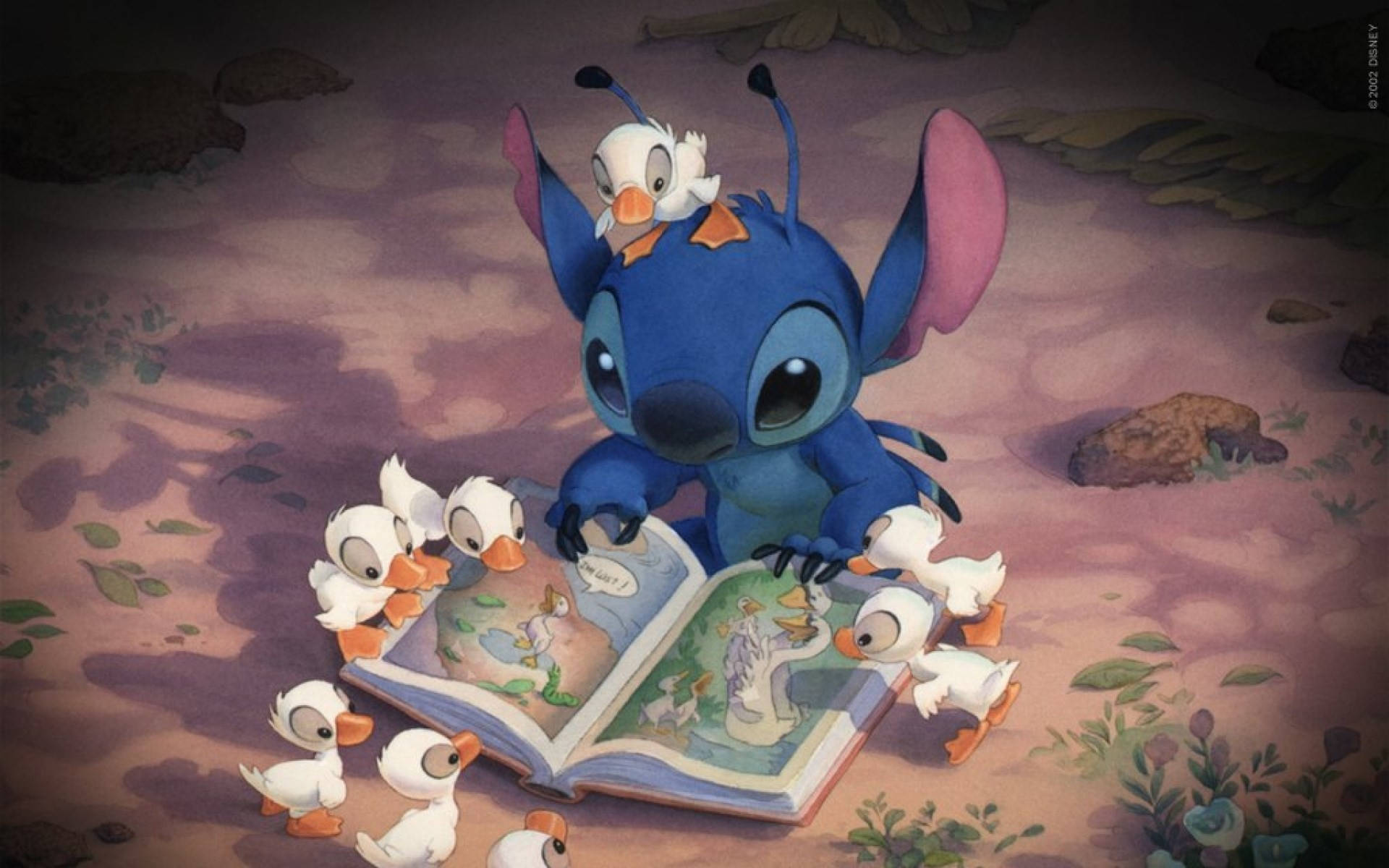 Stitch, Disney, ducklings, Full HD Desktop Wallpaper