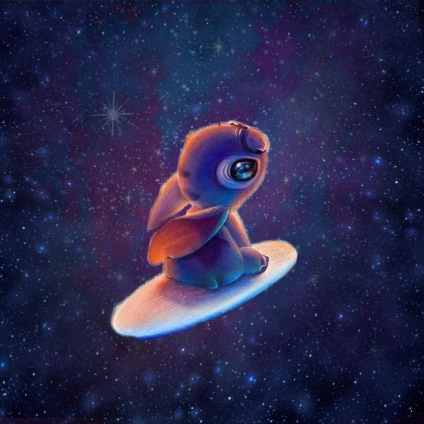 Stitch, lollipop, glowing disc, HD Desktop Wallpaper