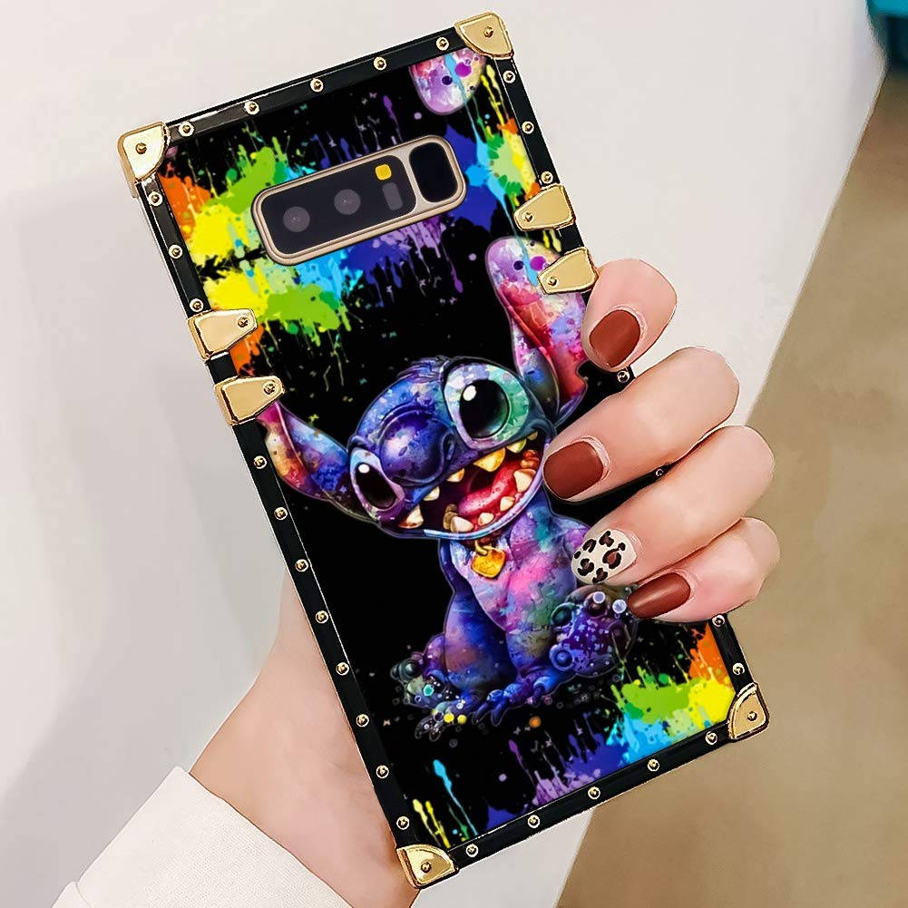 Stitch Galaxy, phone case, colorful paint-splatter design, SD Desktop Wallpaper
