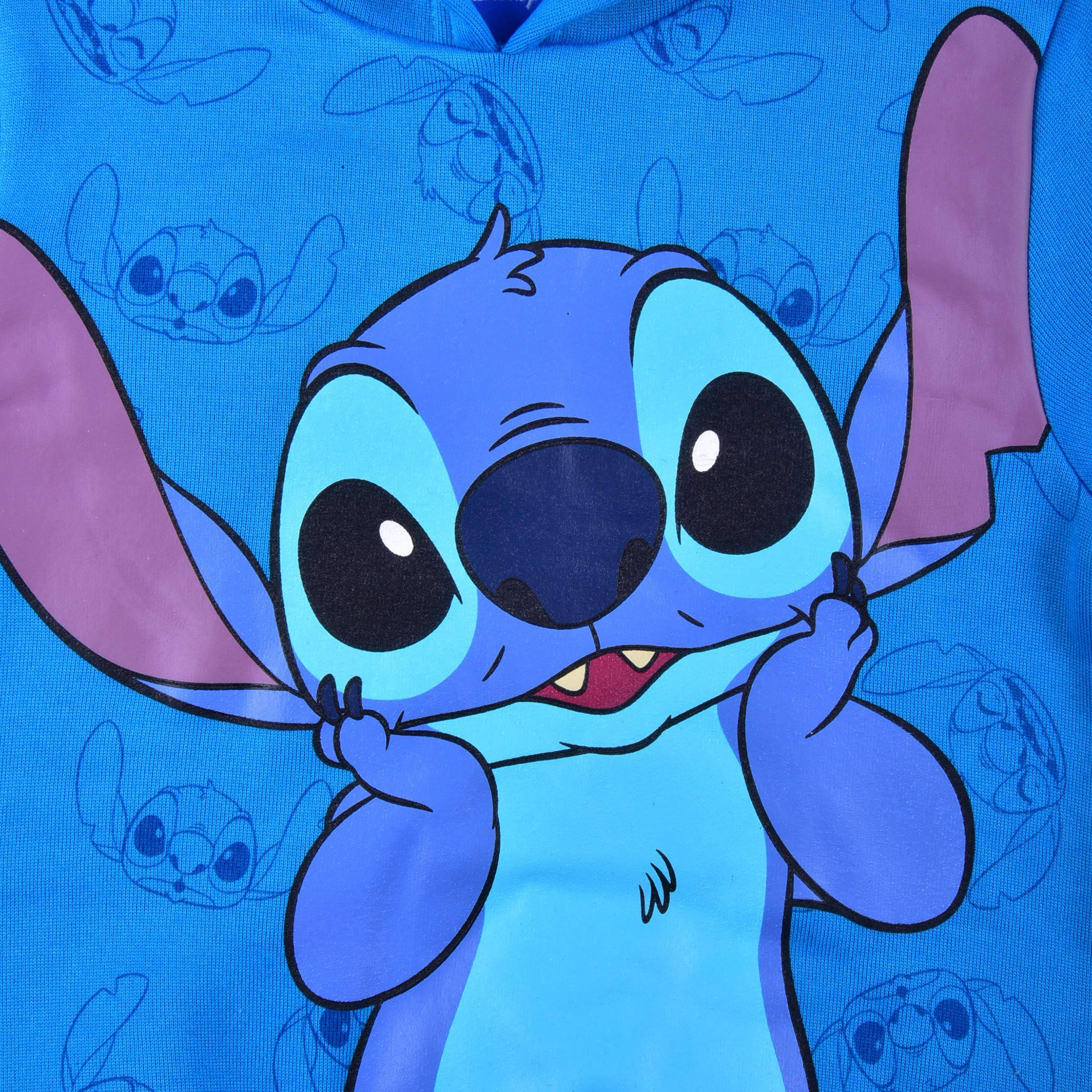 Cute Stitch Galaxy, blue cartoon alien, big eyes, Full HD Desktop Wallpaper