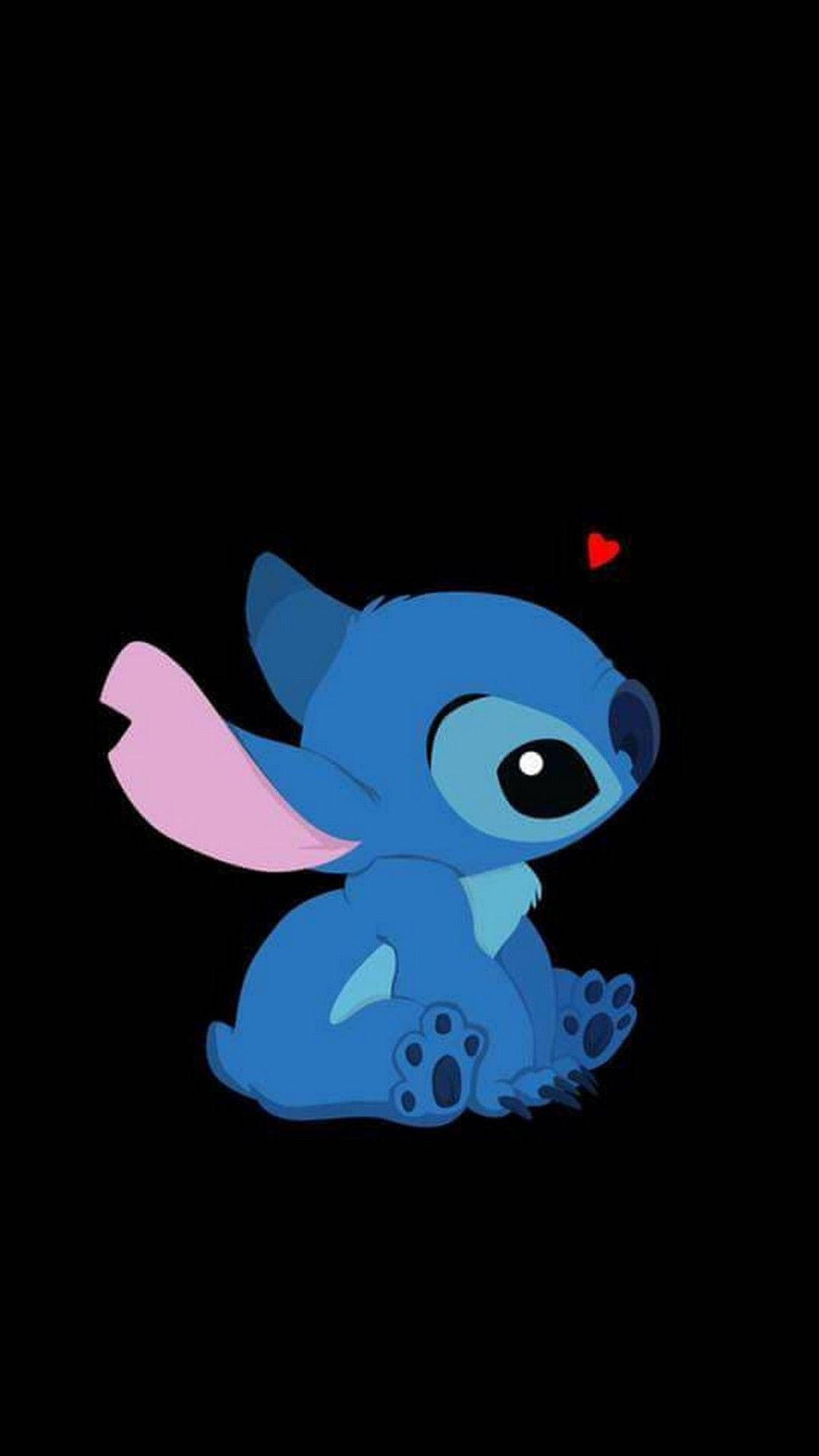 Stitch, blue alien, pink ears, Full HD Phone Wallpaper