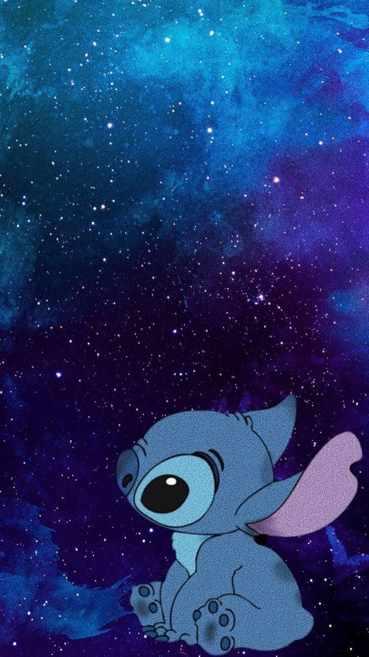 Stitch Galaxy, blue alien, big eyes, HD Phone Wallpaper