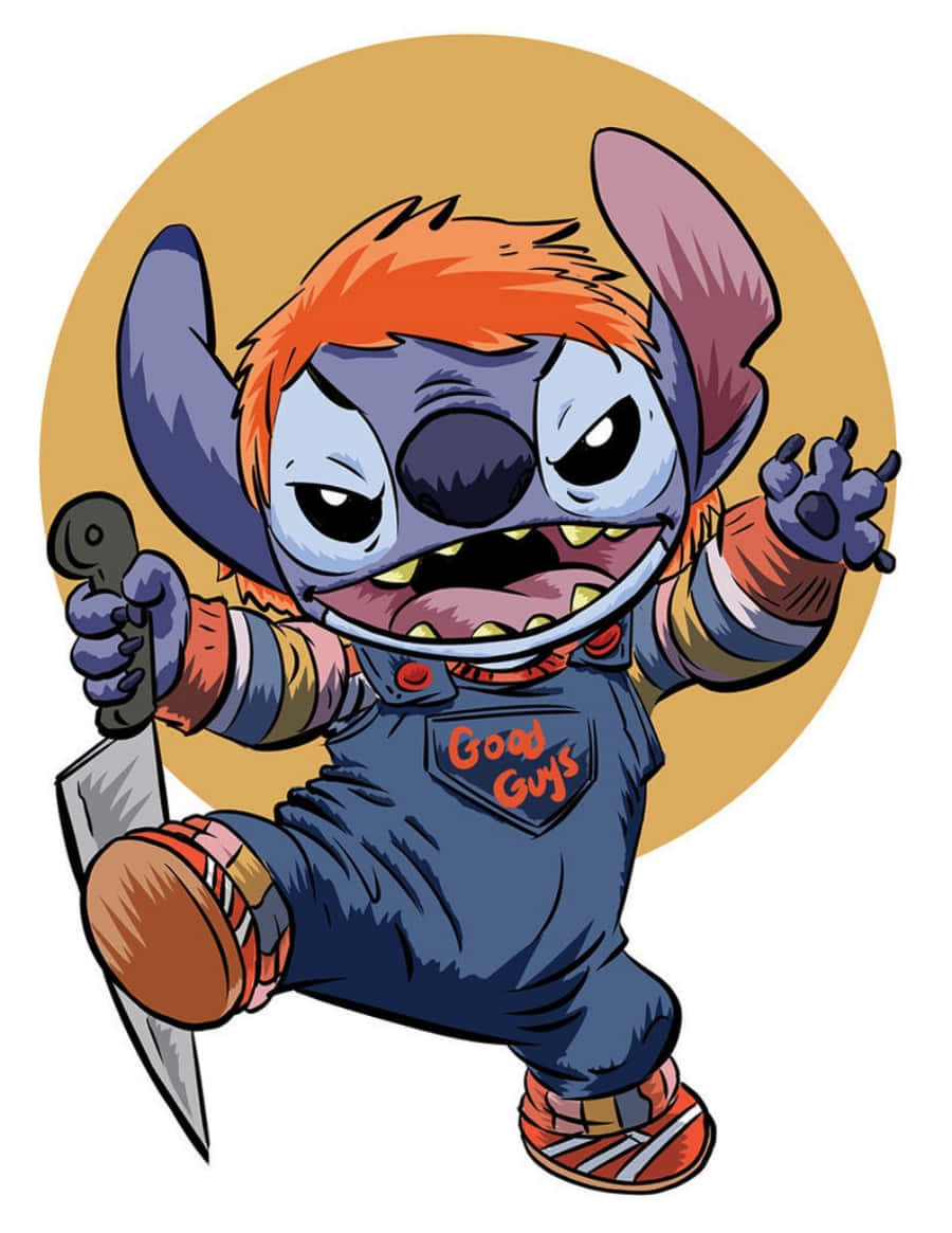 Stitch, Good Guys jumpsuit, knife, SD Phone Wallpaper