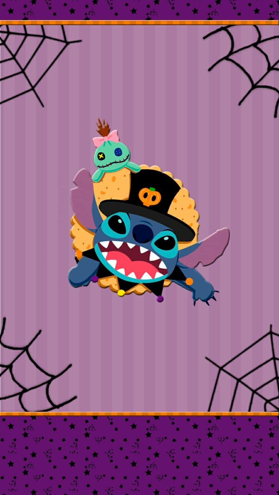Stitch, jack-o-lantern hat, green creature, HD Phone Wallpaper