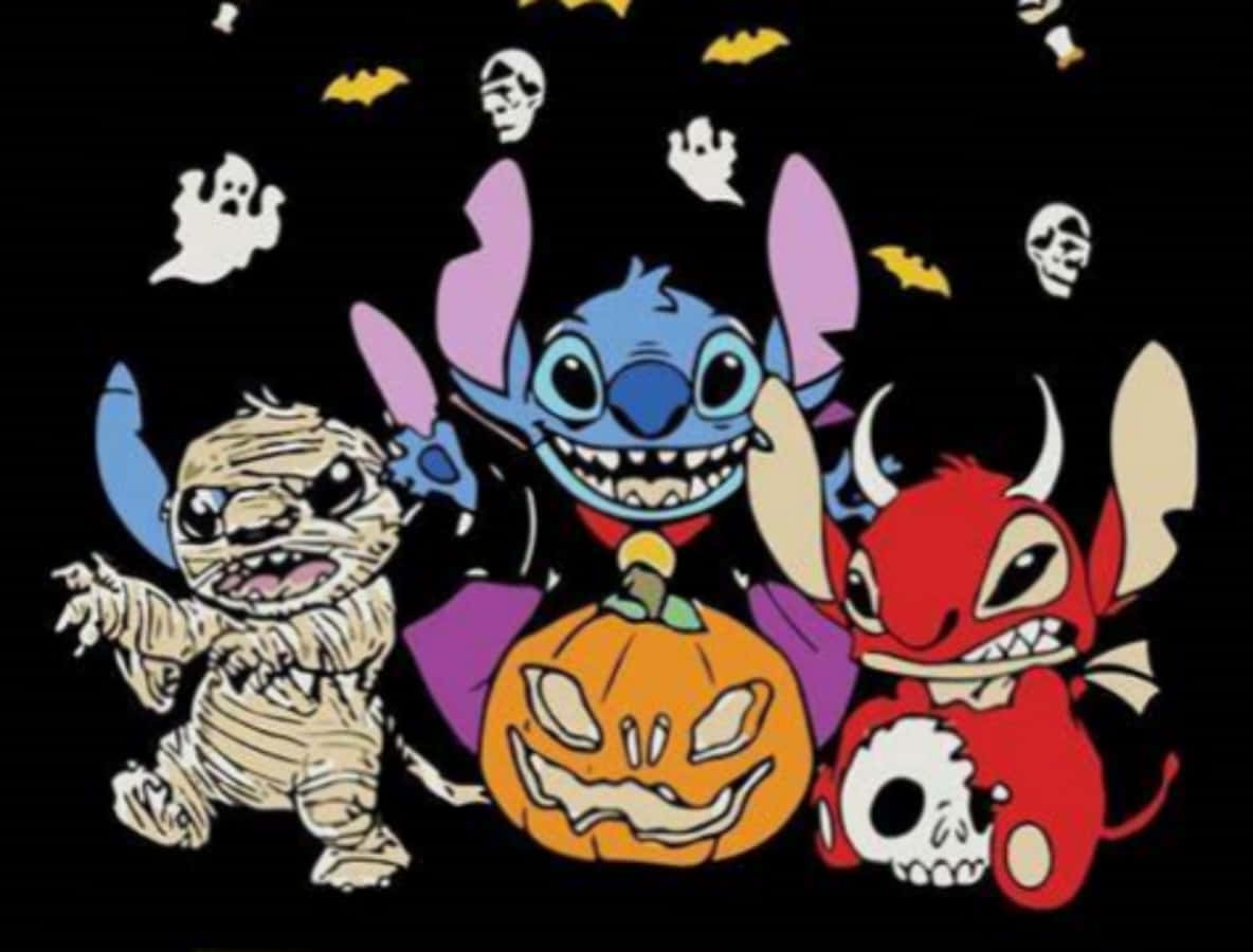Stitch, Halloween, jack-o-lantern, SD Desktop Wallpaper