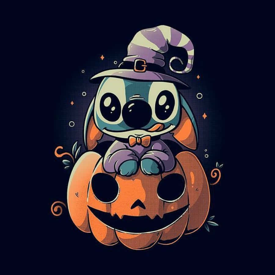Stitch, Halloween, witch hat, SD Desktop Wallpaper