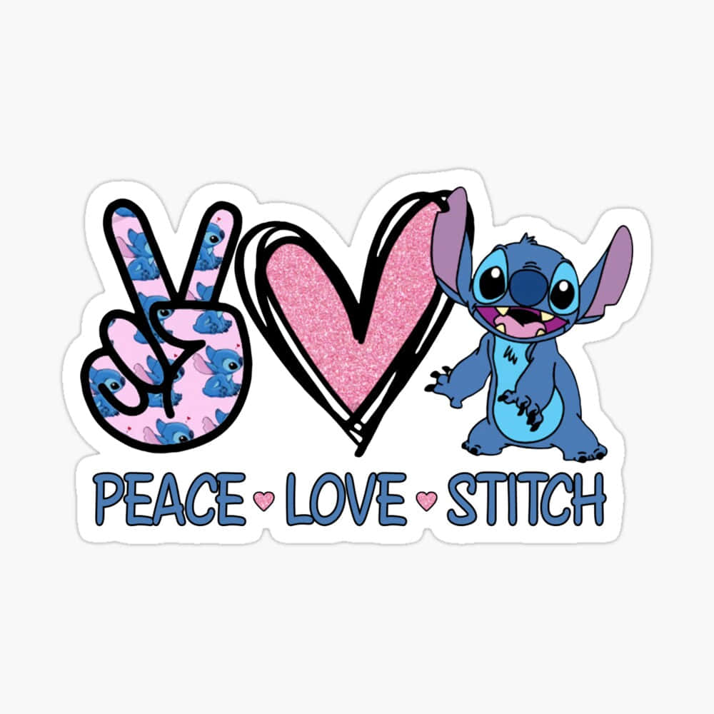 Stitch, peace sign heart, peace love stitch, SD Desktop Wallpaper