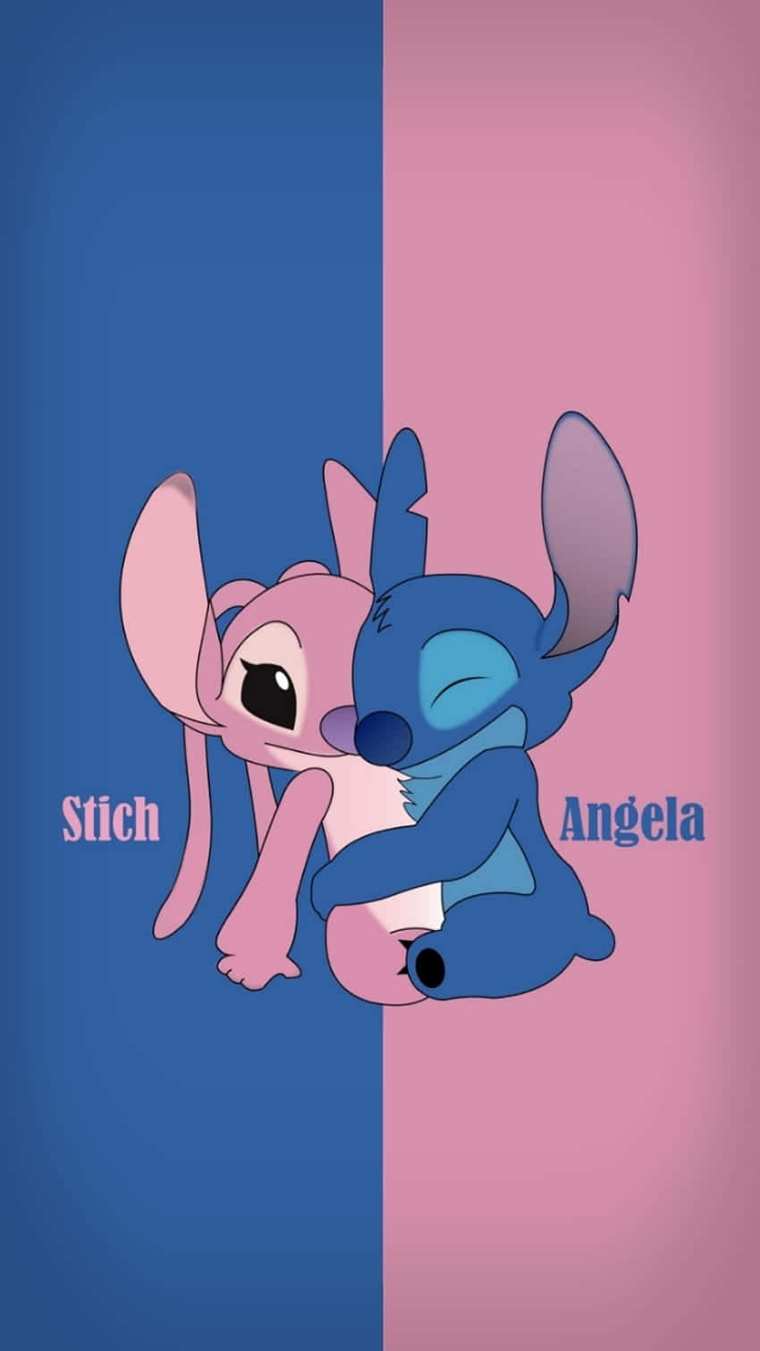 Stitch, pink, blue, HD Phone Wallpaper