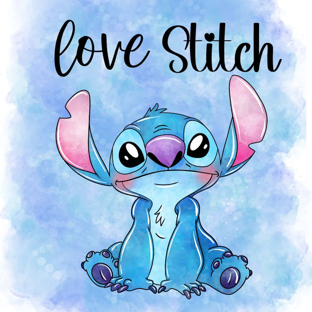 Stitch, blue Stitch, pink ears, SD Desktop Wallpaper