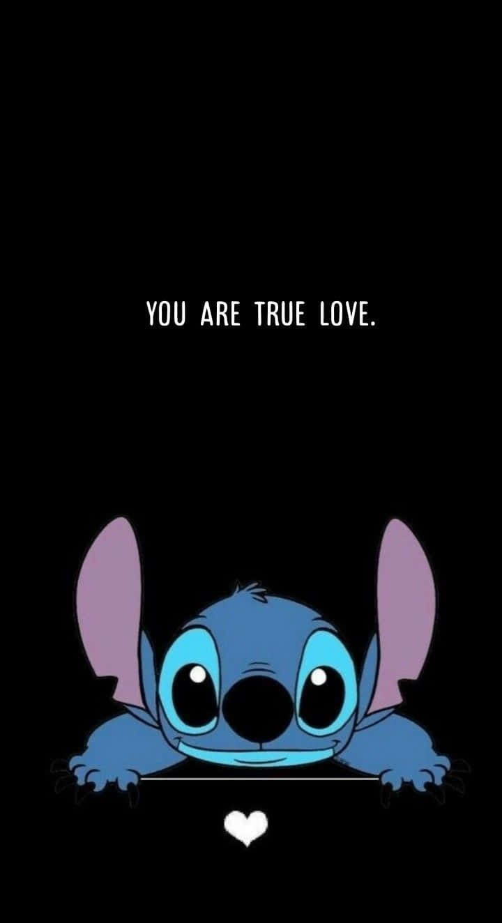 Stitch, blue, black background, HD Phone Wallpaper
