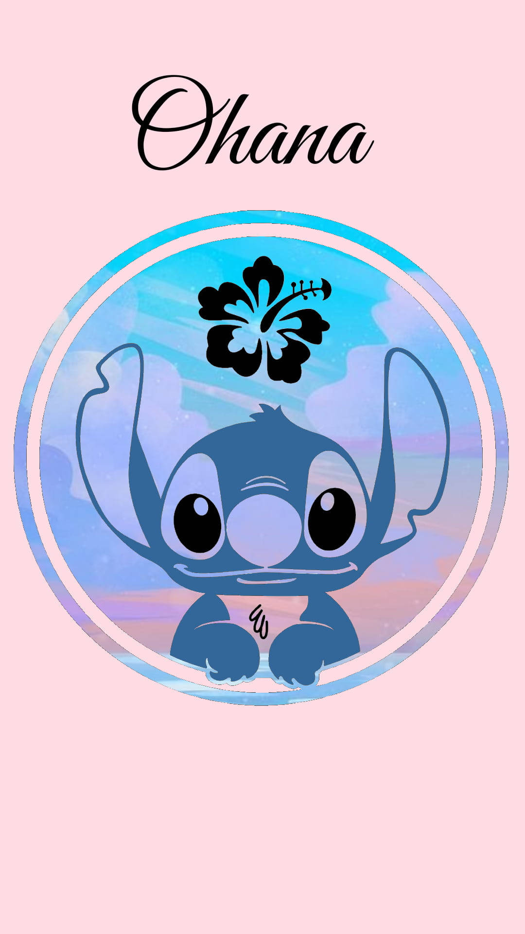 Stitch Ohana, blue alien character, big eyes, Full HD Phone Wallpaper