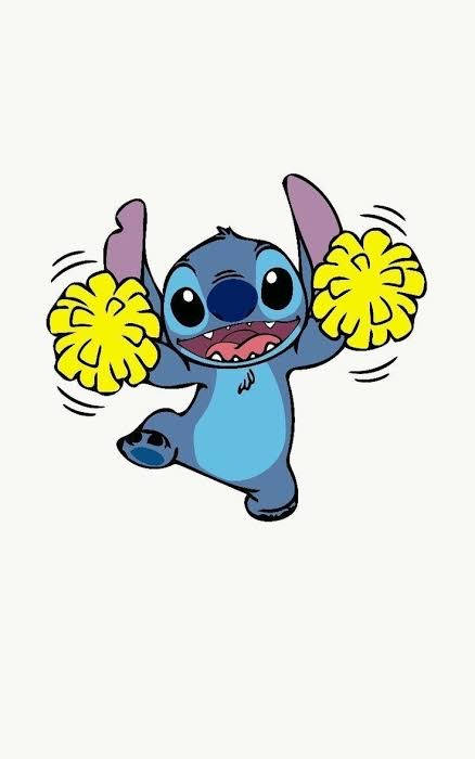 Stitch, pompoms, blue cartoon alien, SD Phone Wallpaper