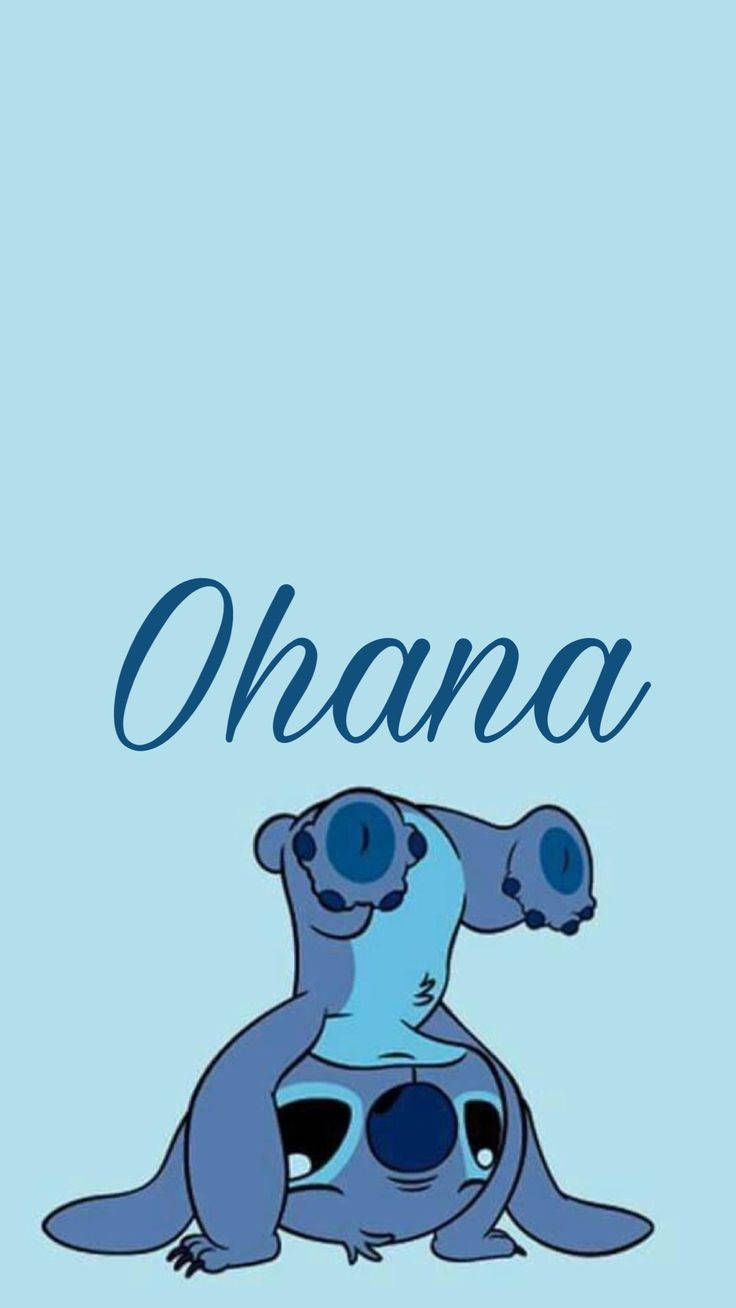 Stitch Ohana, blue, big eyes, HD Phone Wallpaper