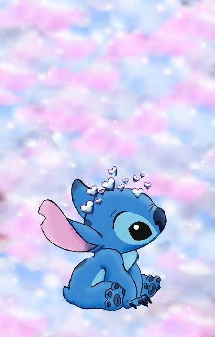 Stitch, blue alien, pink ears, SD Phone Wallpaper