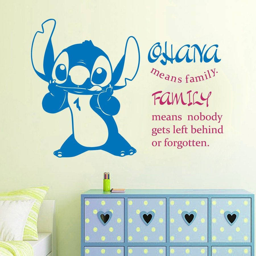 Stitch Ohana, Ohana means family, blue Stitch, SD Desktop Wallpaper