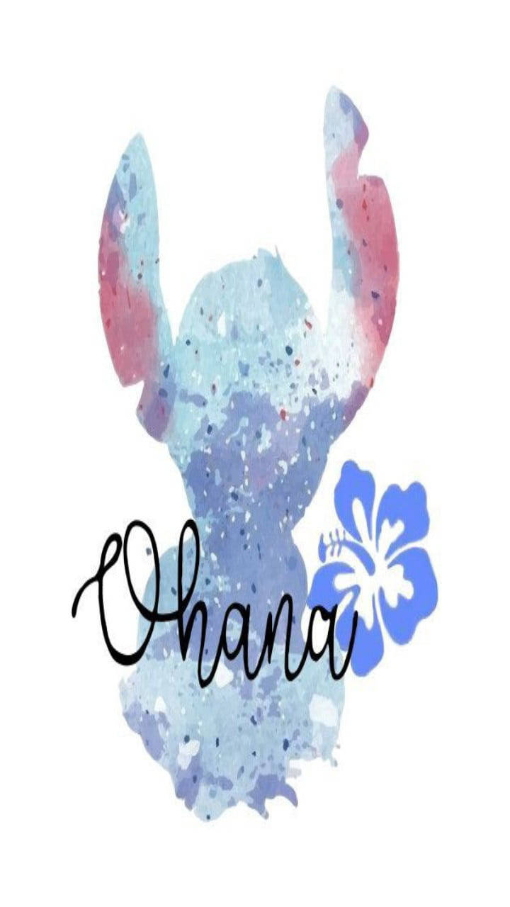 Stitch, Ohana, watercolor silhouette, HD Phone Wallpaper