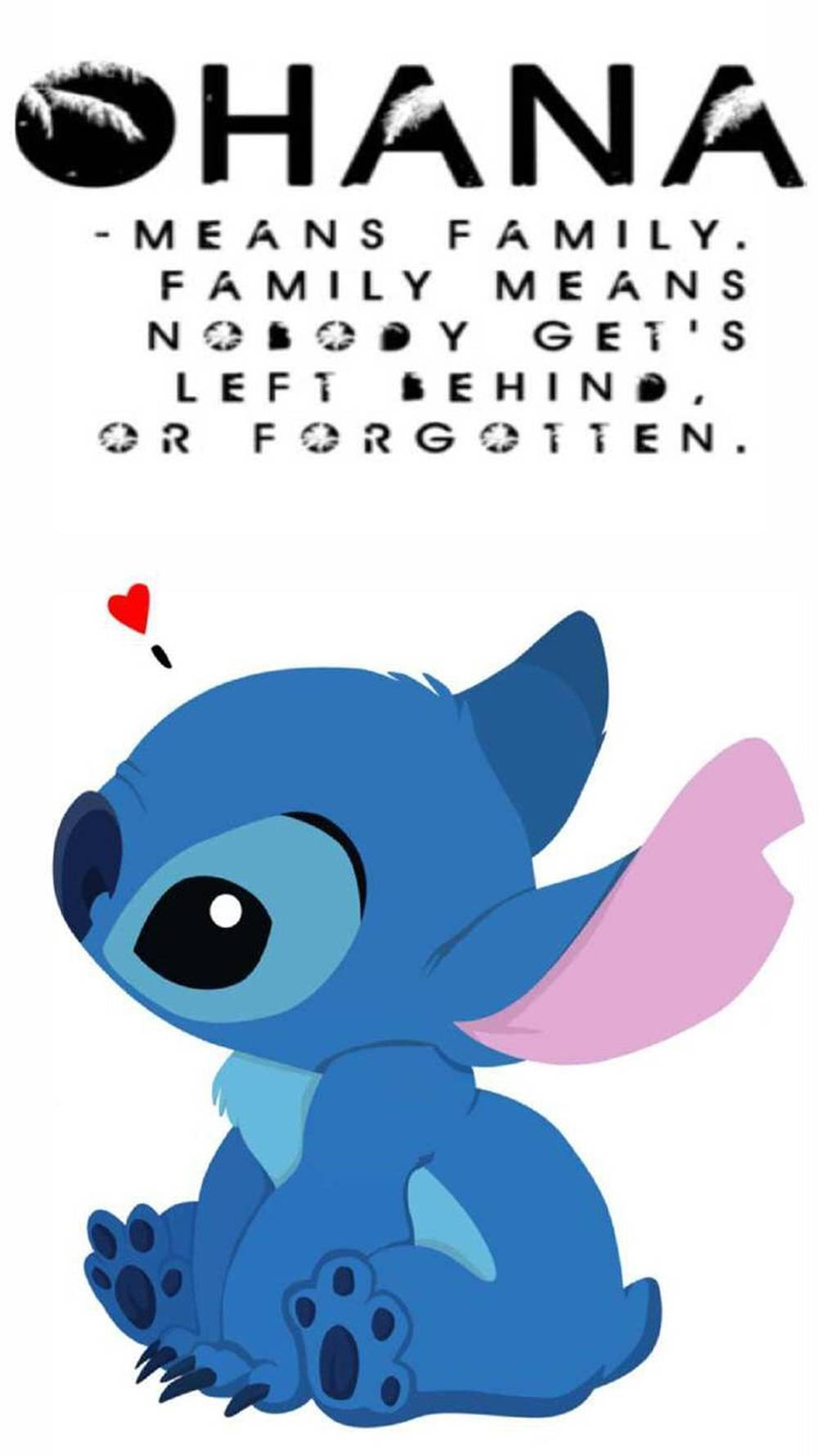 Stitch Ohana, OHANA, blue alien, HD Phone Wallpaper