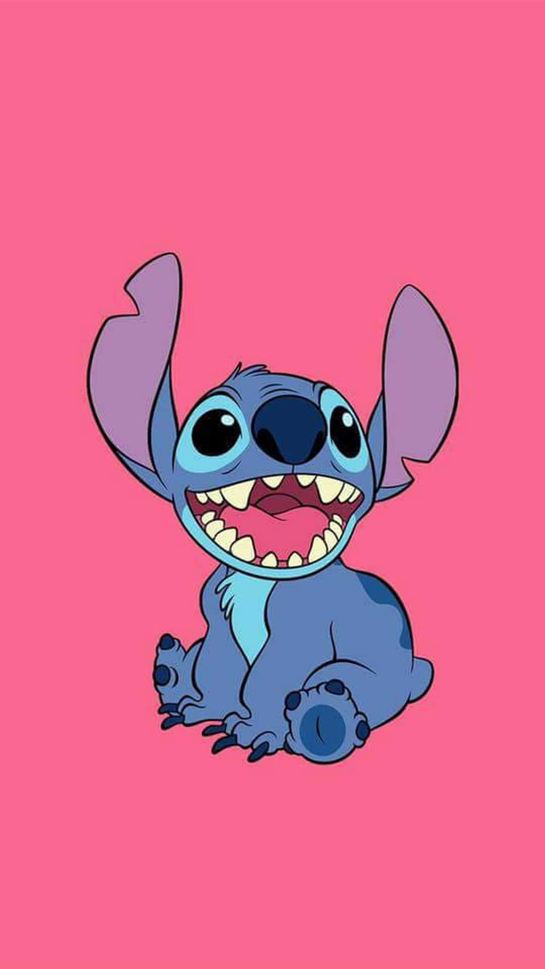Stitch, pink background, Valentines Day, Full HD Phone Wallpaper