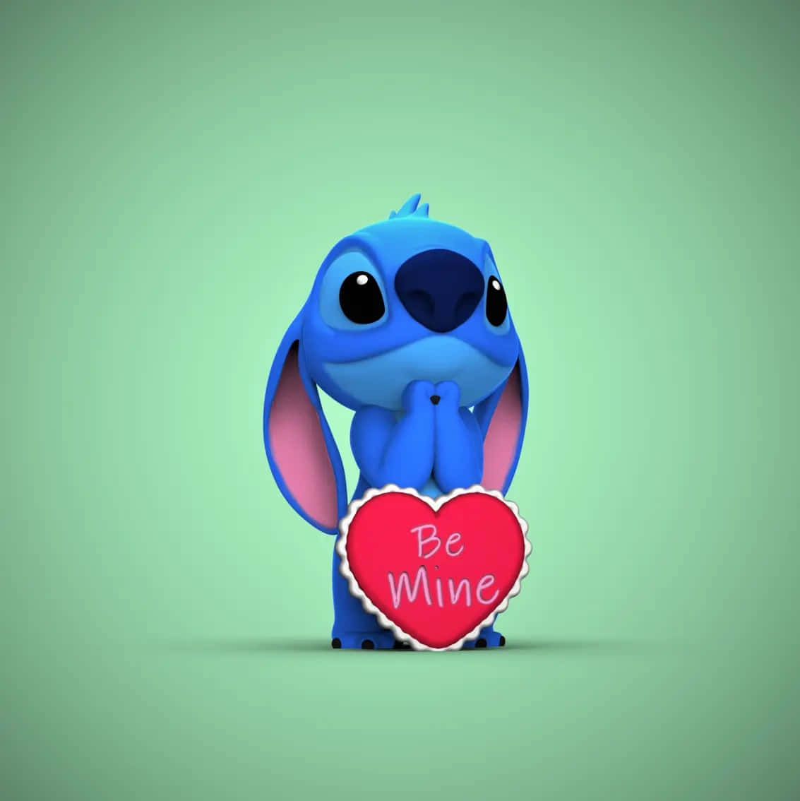 Stitch, Valentine heart, Be Mine, SD Phone Wallpaper