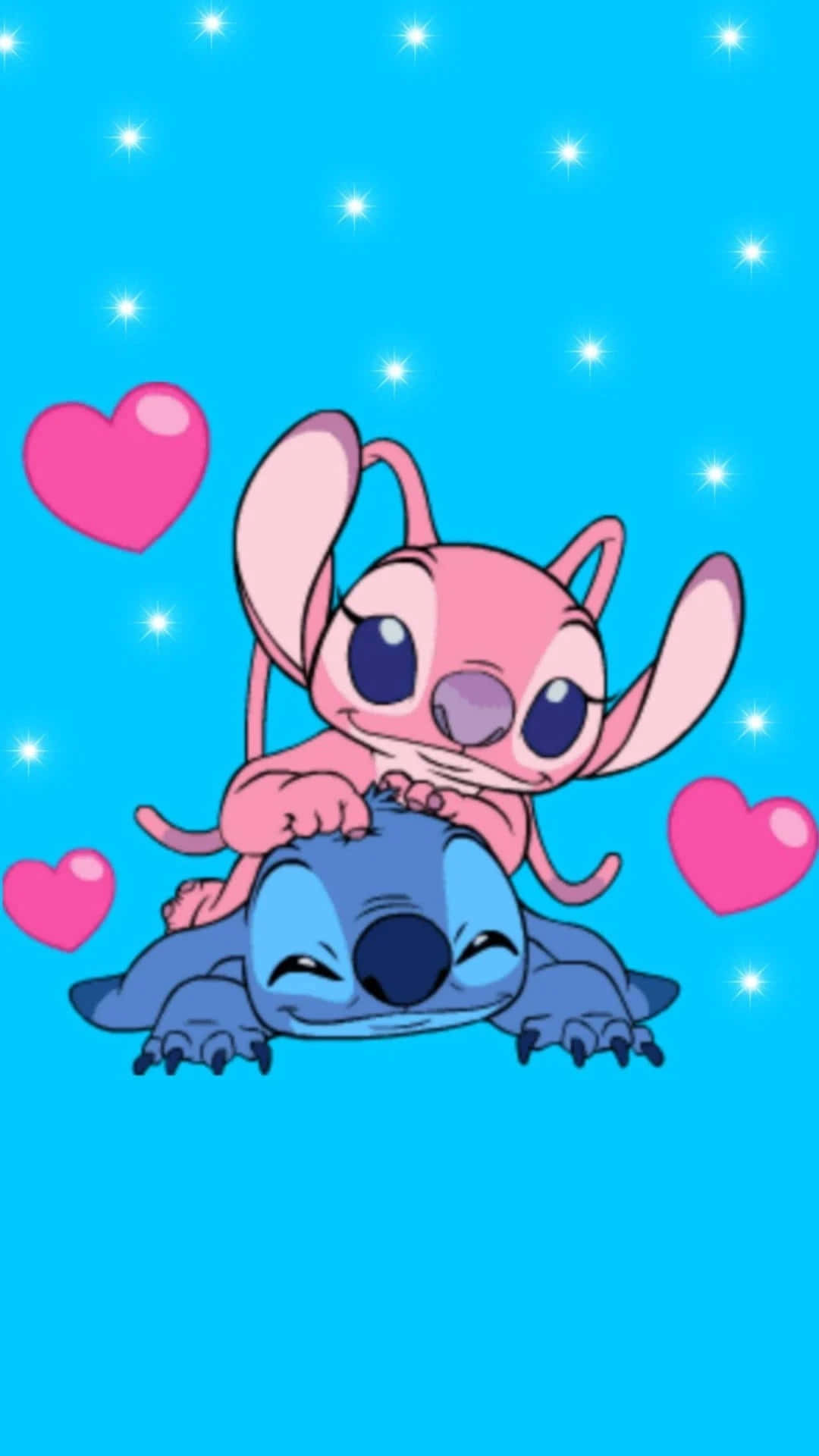 Stitch, pink Stitch character, blue Stitch character, Full HD Phone Wallpaper