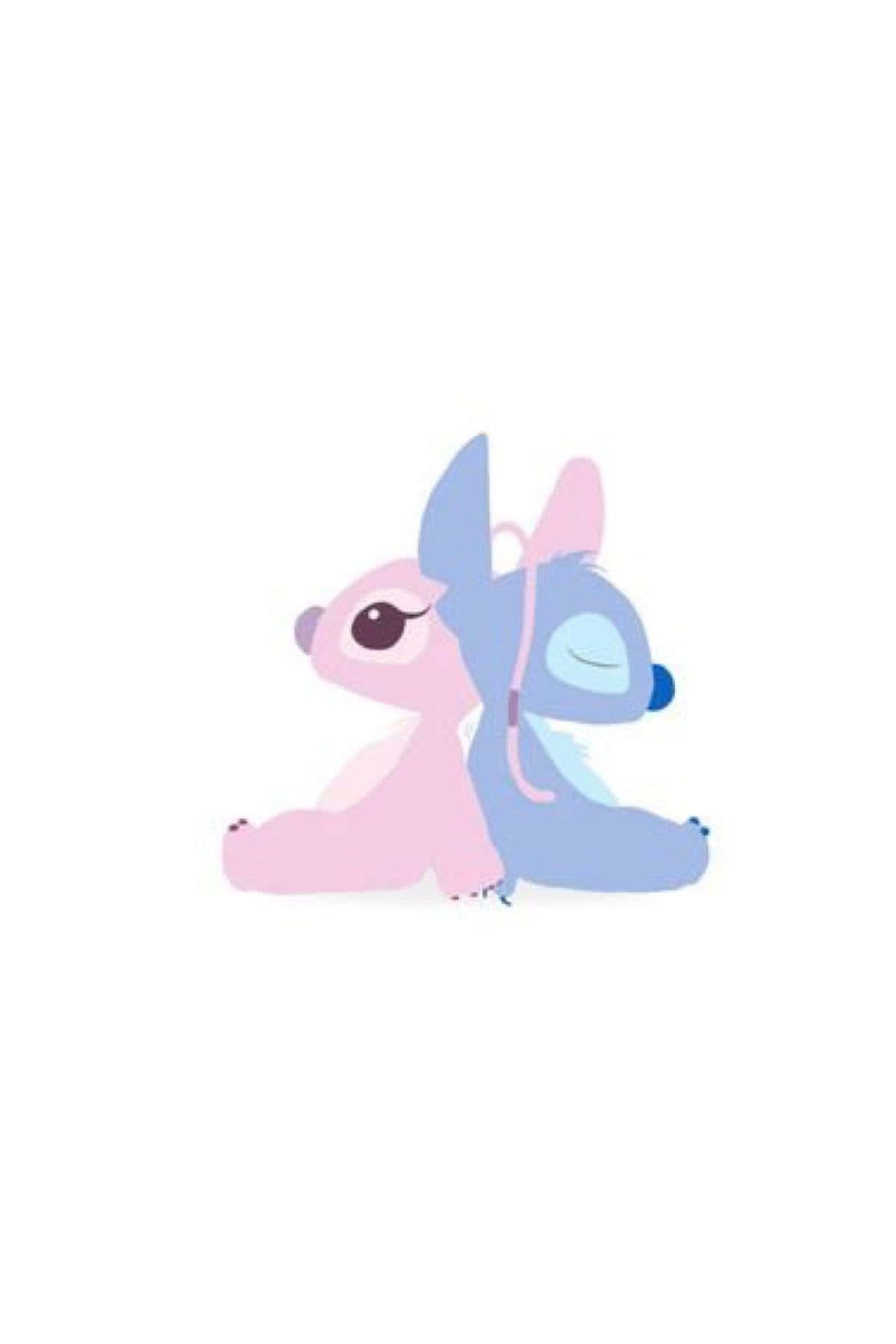 Stitch, pink, blue, HD Phone Wallpaper