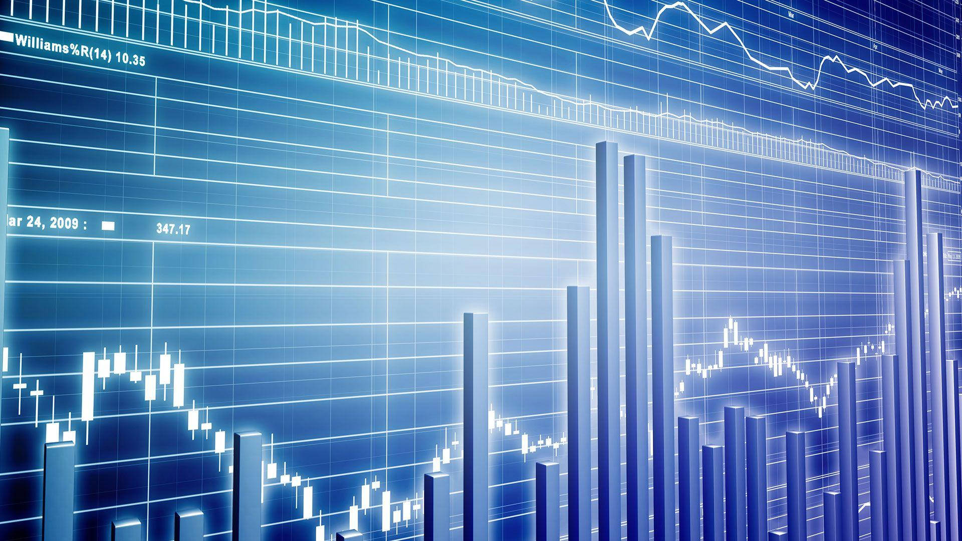 Stock Market, monochromatic blue, glowing blue digital display, Full HD Desktop Wallpaper