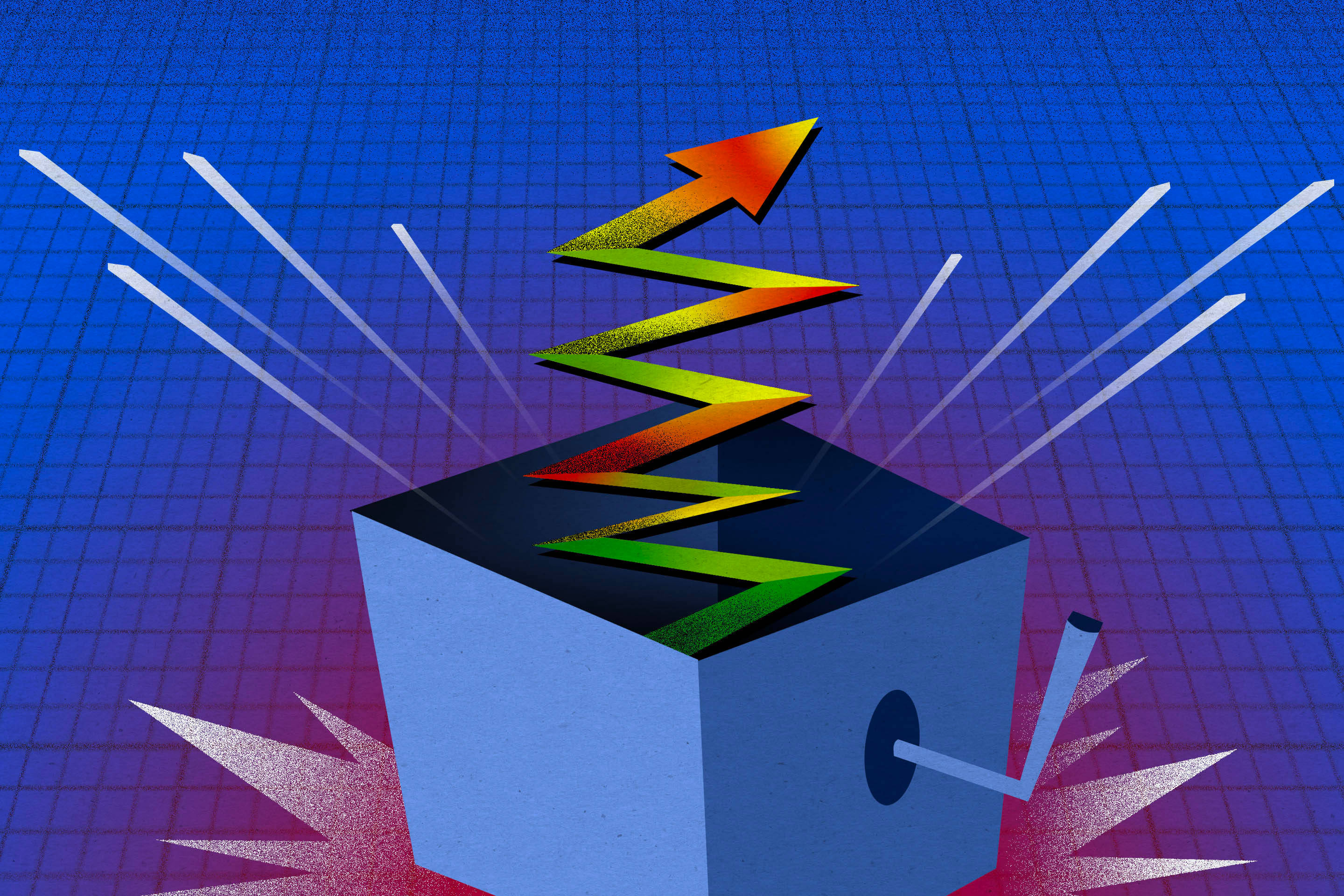 volatile stock market, 2d illustration, zigzag arrow, 2K Desktop Wallpaper