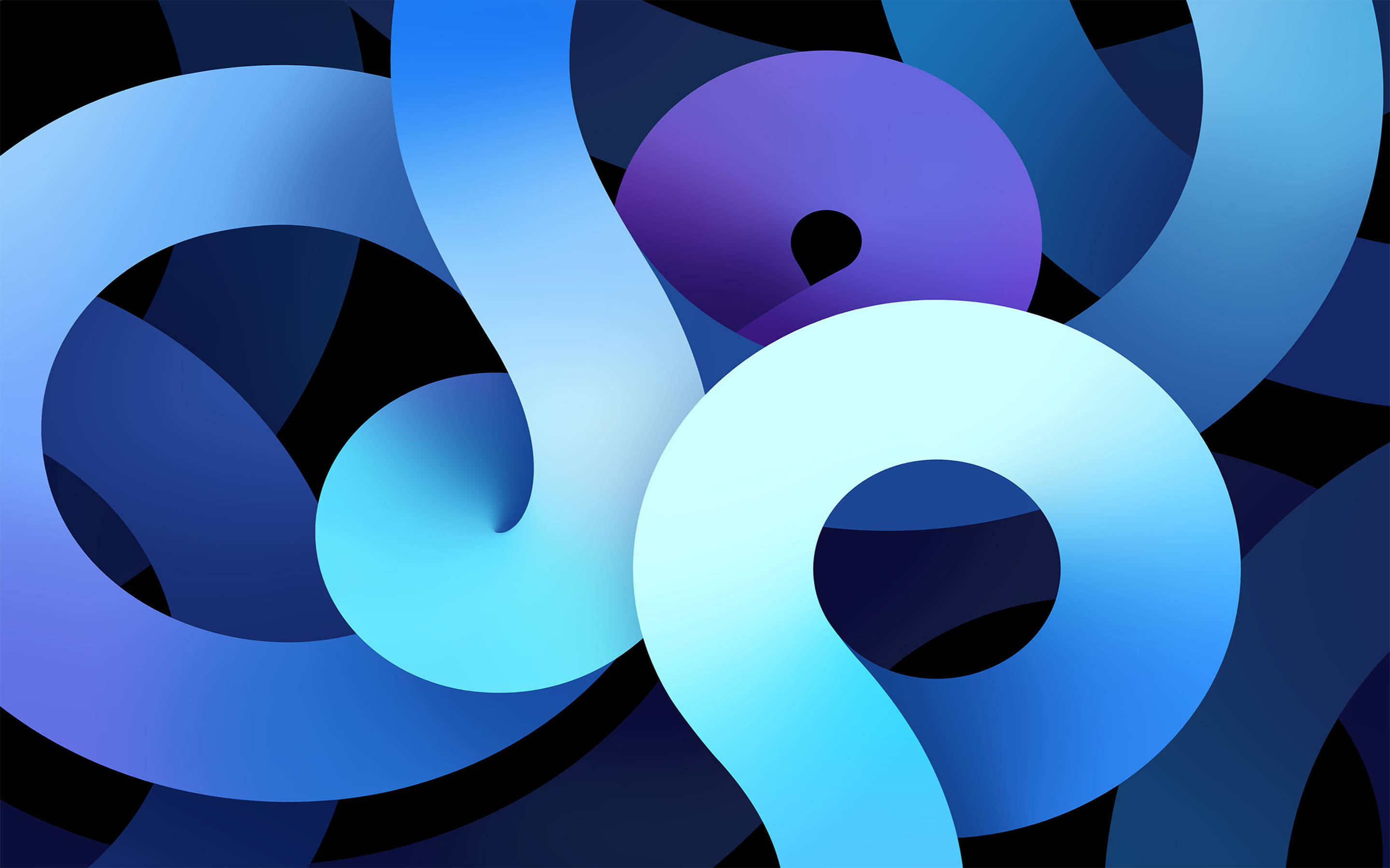 blue, iPad Air, black background, 2K Desktop Wallpaper