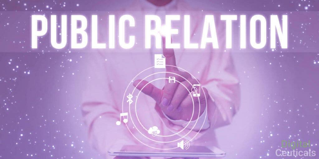 glowing tablet, PUBLIC RELATION, floating media icons, SD Desktop Wallpaper