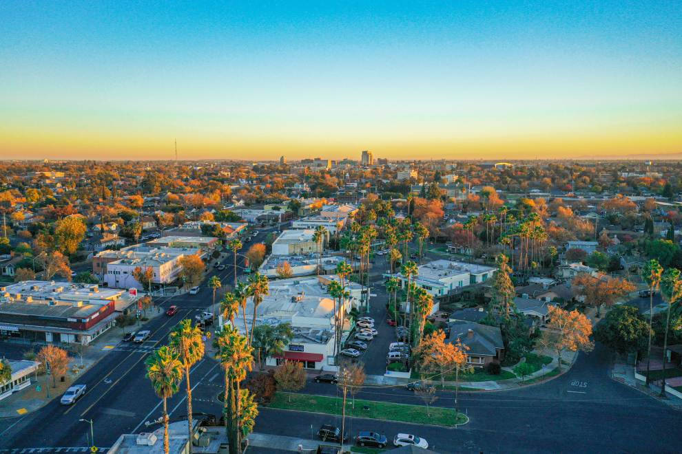 Stockton, sunrise, aerial view, SD Desktop Wallpaper