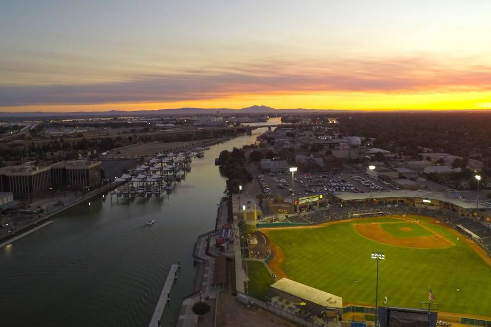 Stockton, sunrise, baseball stadium, SD Desktop Wallpaper