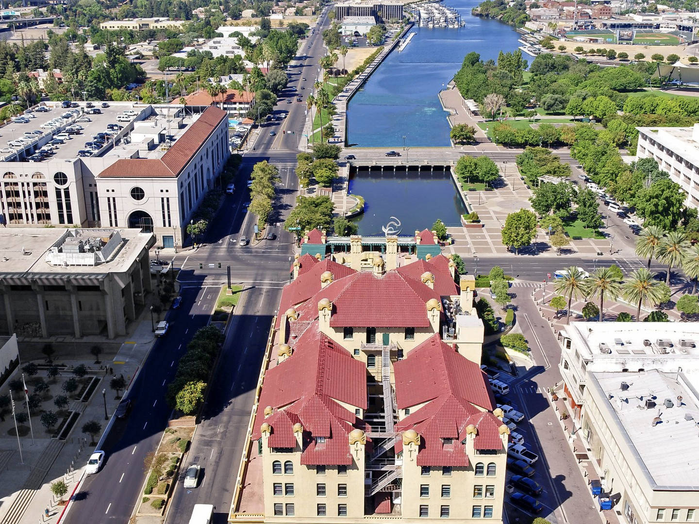 Stockton, cityscape, canal, HD Desktop Wallpaper
