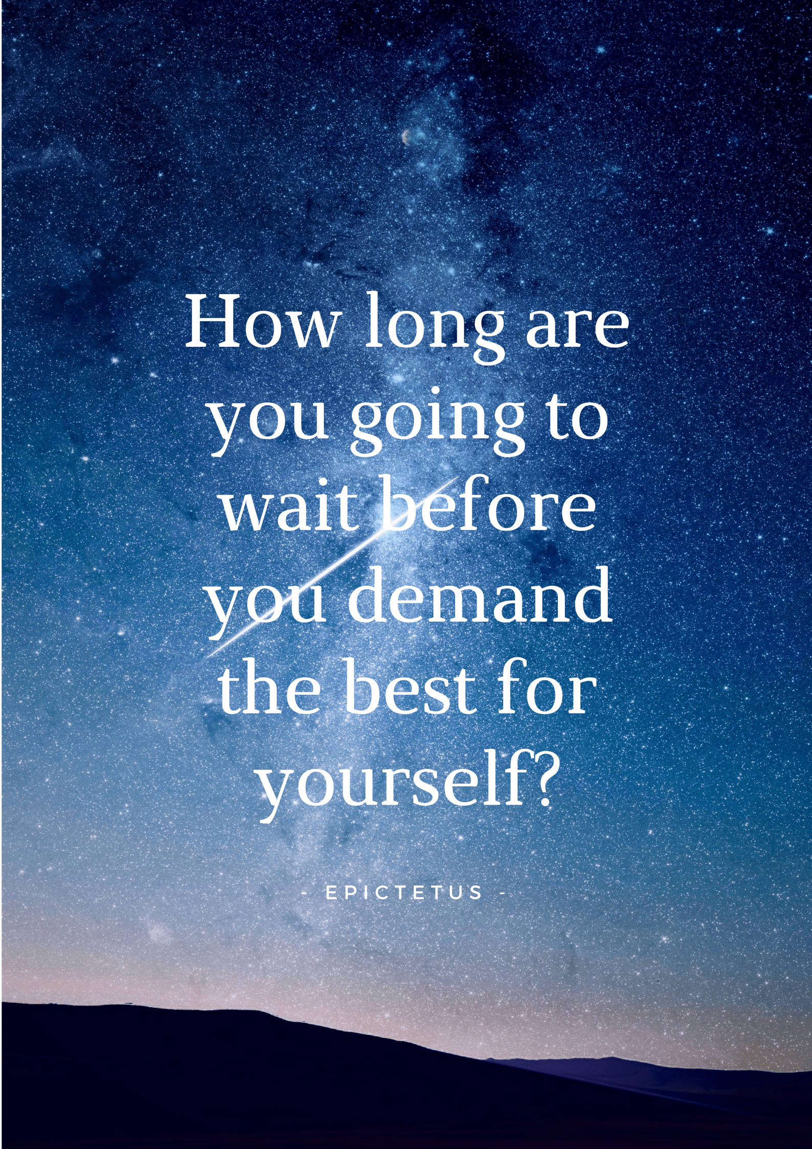 Stoicism, starry night sky, quote overlay, Full HD Phone Wallpaper