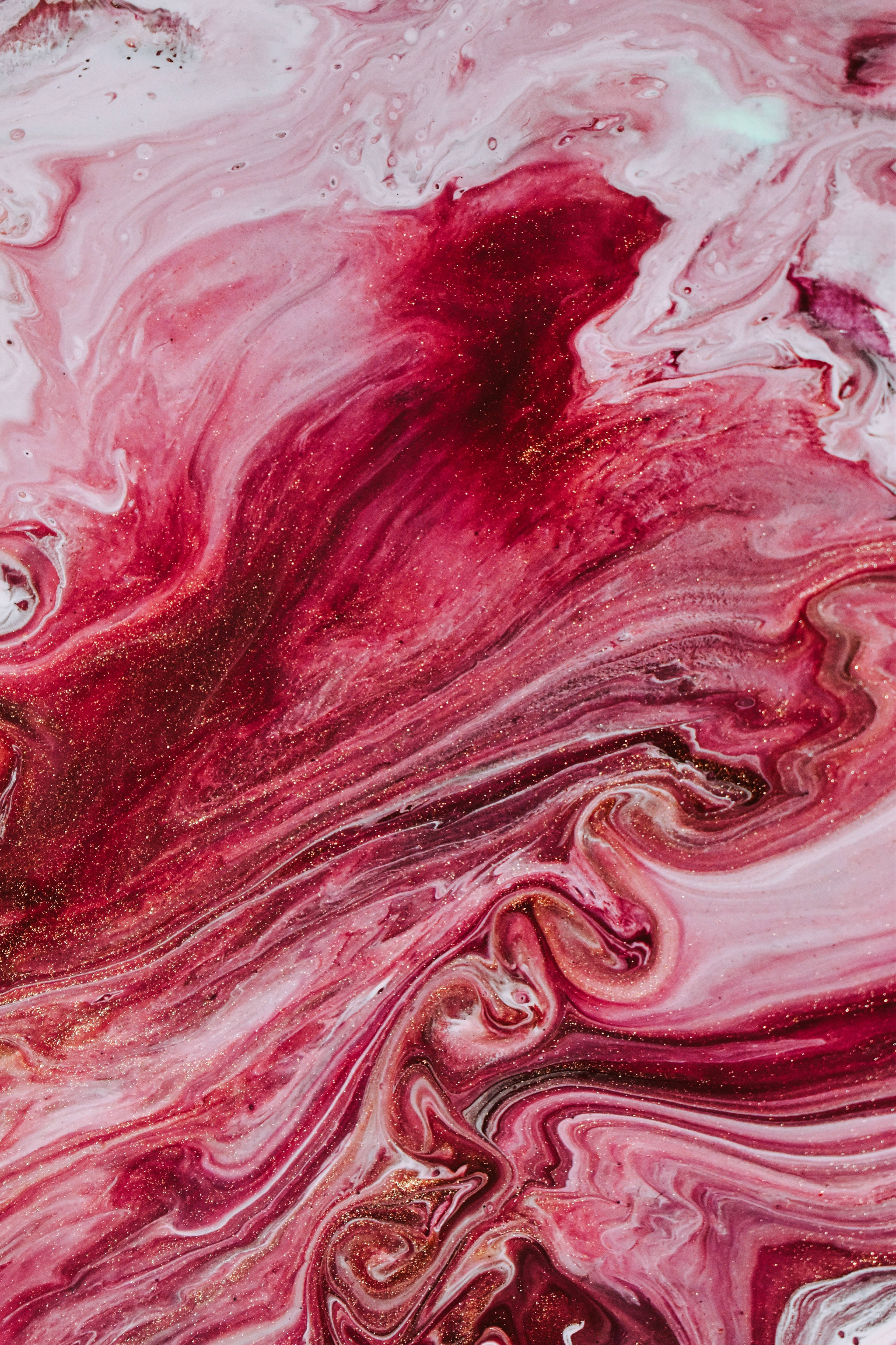 abstract red swirly marble, deep reds, pinks, 4K Phone Wallpaper