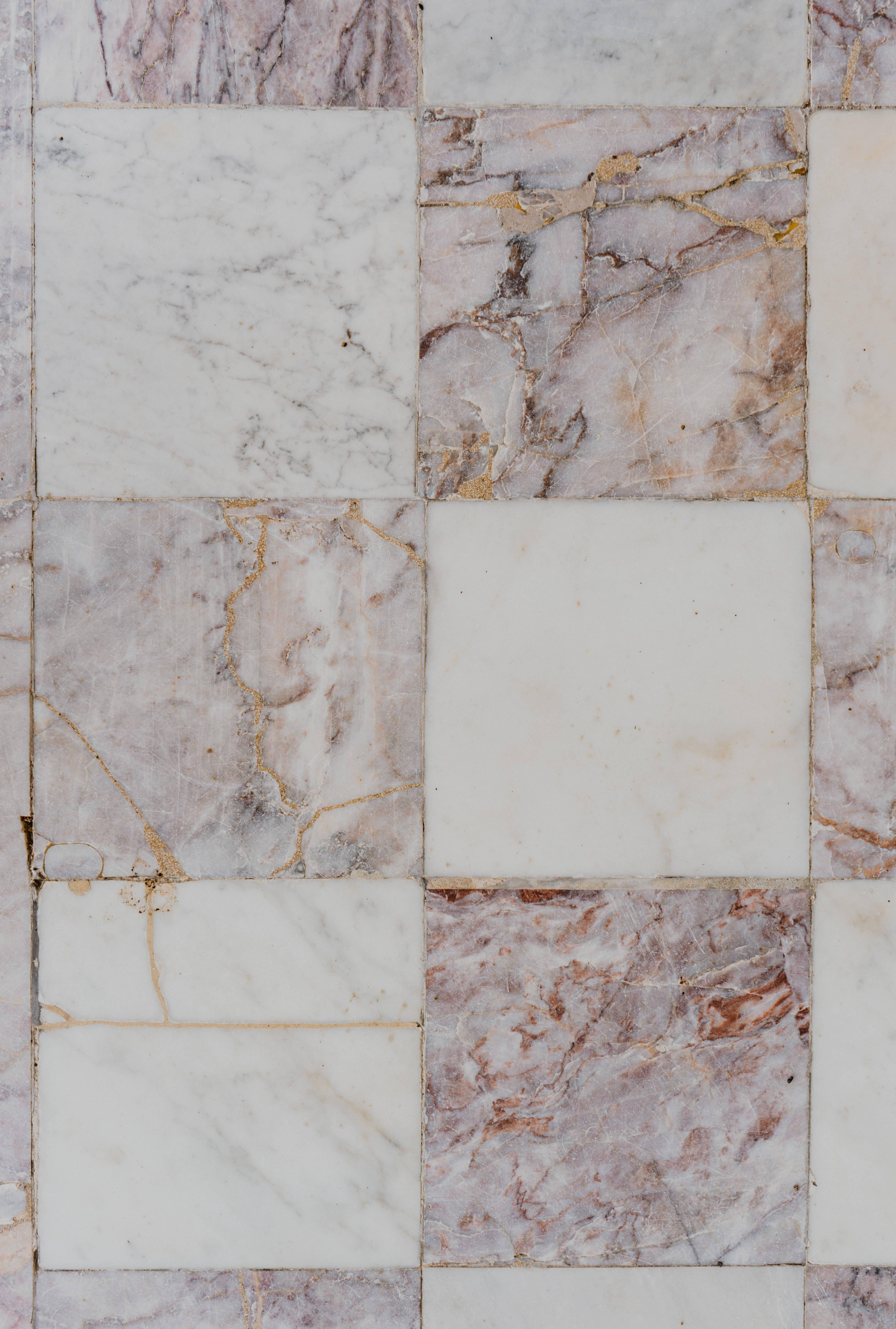 Ocean White And Cappuccino Tile Marble, checkerboard patterned marble floor, white tiles, 5K Phone Wallpaper