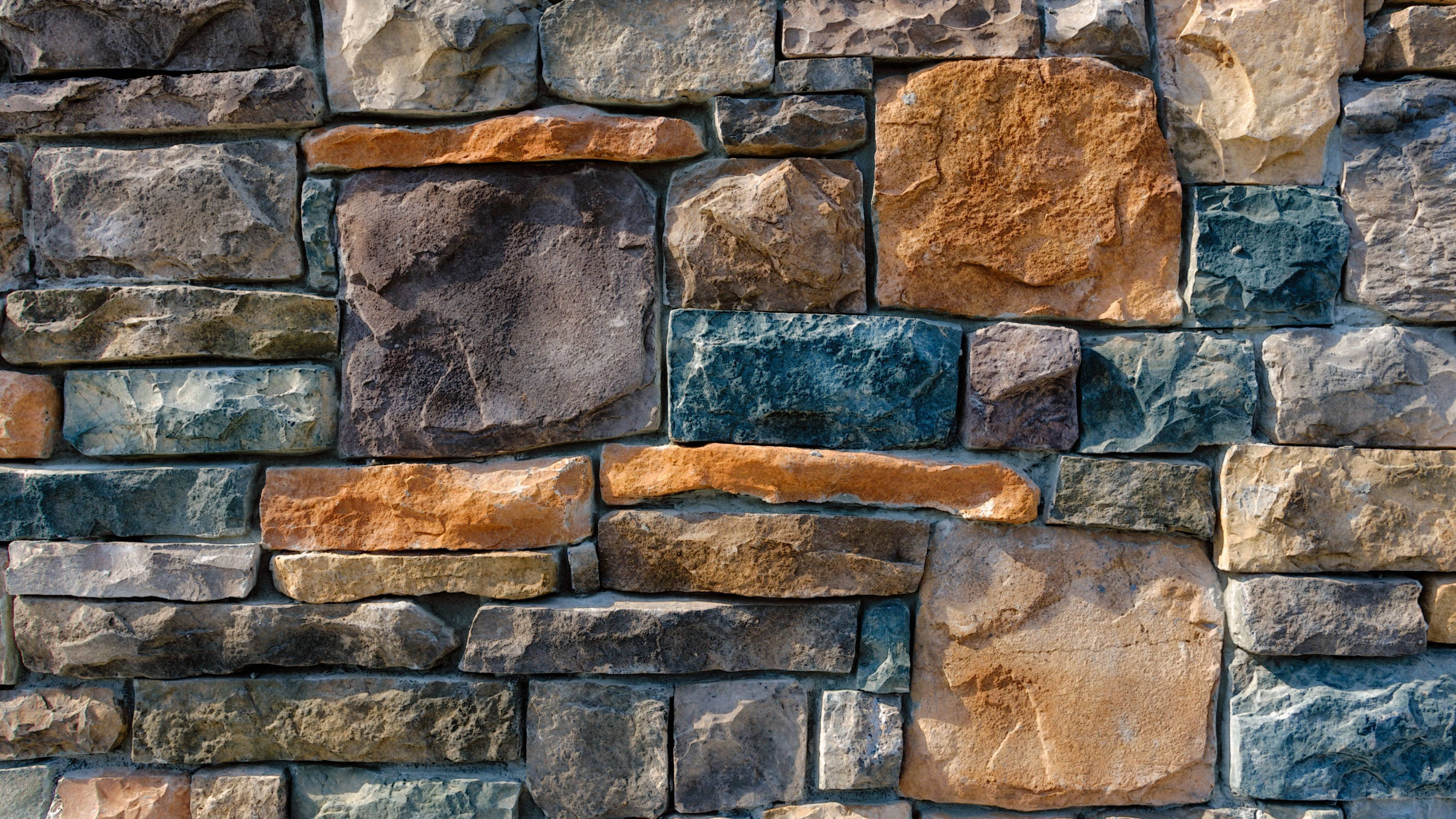 texture rough, colorful deco stones, rustic stone wall, 4K Desktop Wallpaper