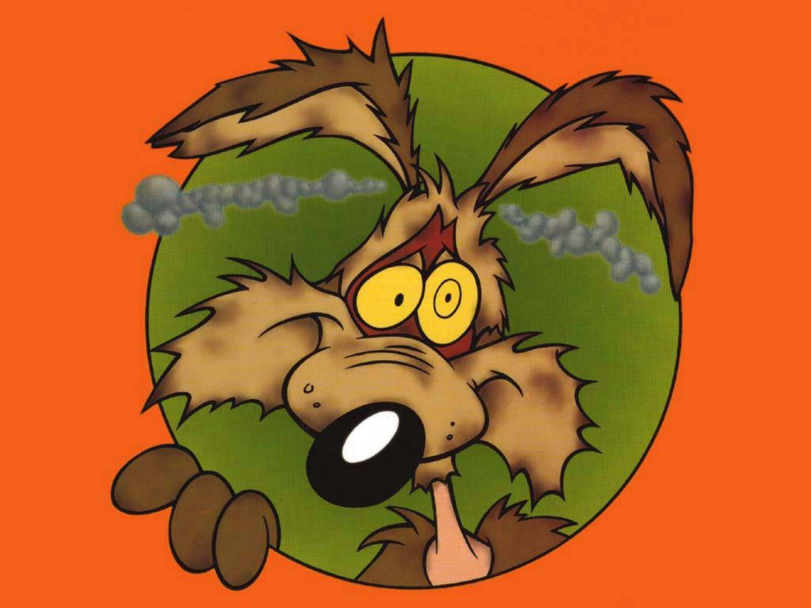 Stoned Cartoon, cartoon dog, wide yellow eyes, HD Desktop Wallpaper
