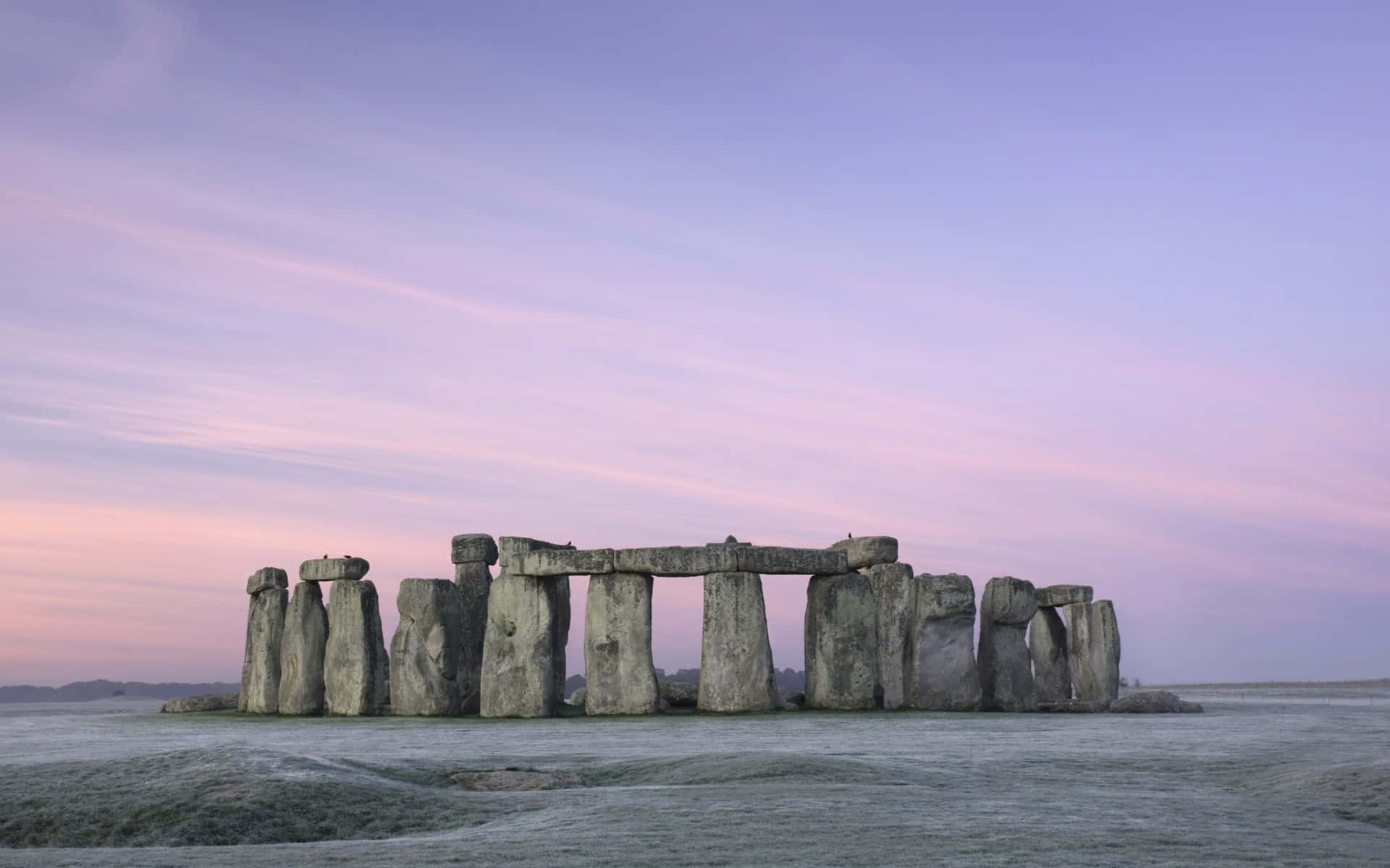 Stonehenge, aesthetic purple sky, pastel pink and purple twilight sky, Full HD Desktop Wallpaper