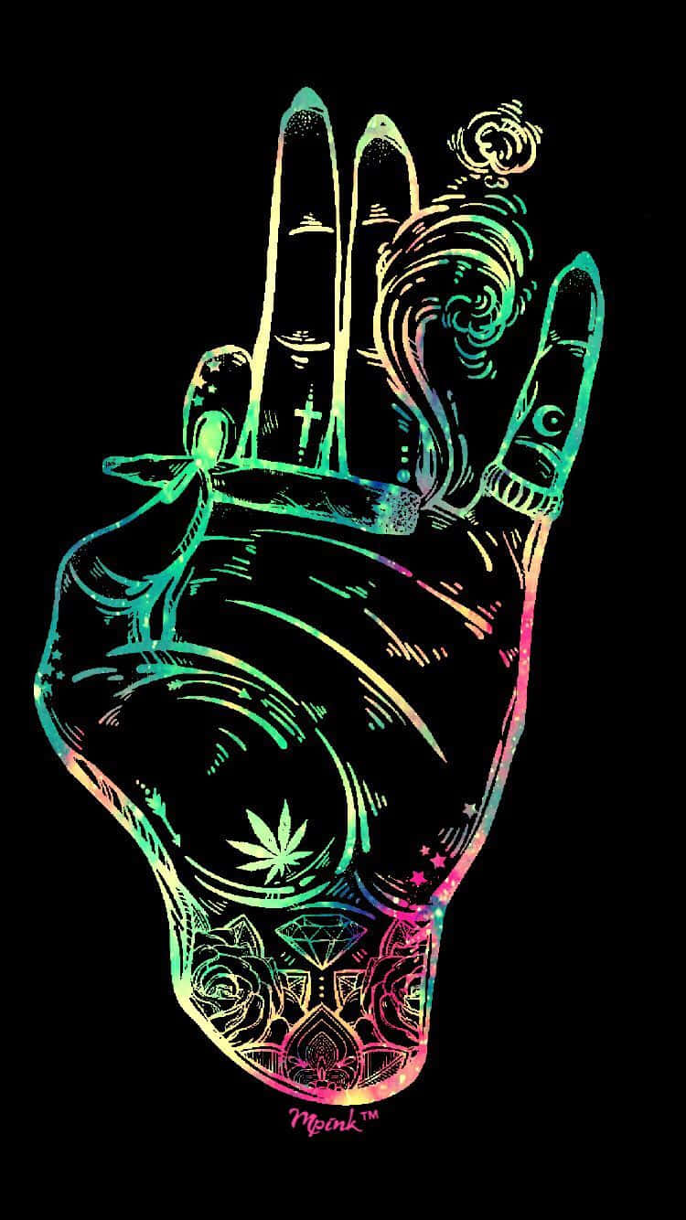 Stoner iPhone, neon-colored, intricate tattoos, HD Phone Wallpaper