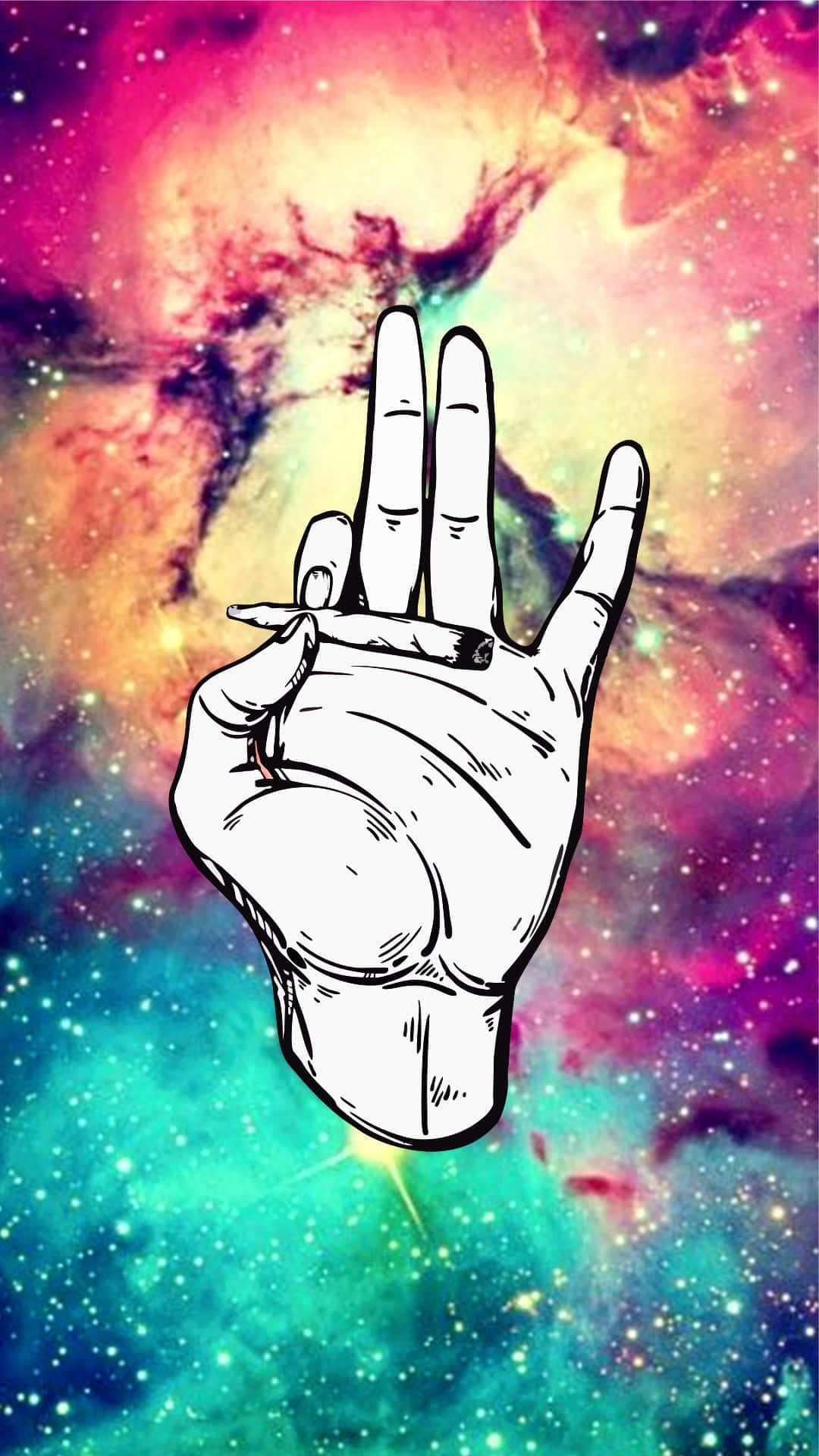 Stoner iPhone, black-and-white hand, cigarette, Full HD Phone Wallpaper