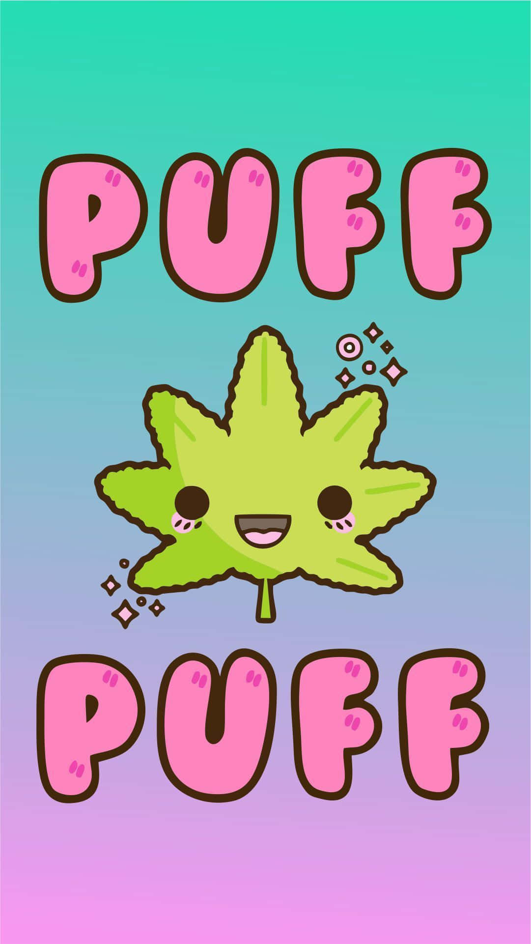 Cute Stoner iPhone Theme, cartoon maple leaf, smiling face, Full HD Phone Wallpaper