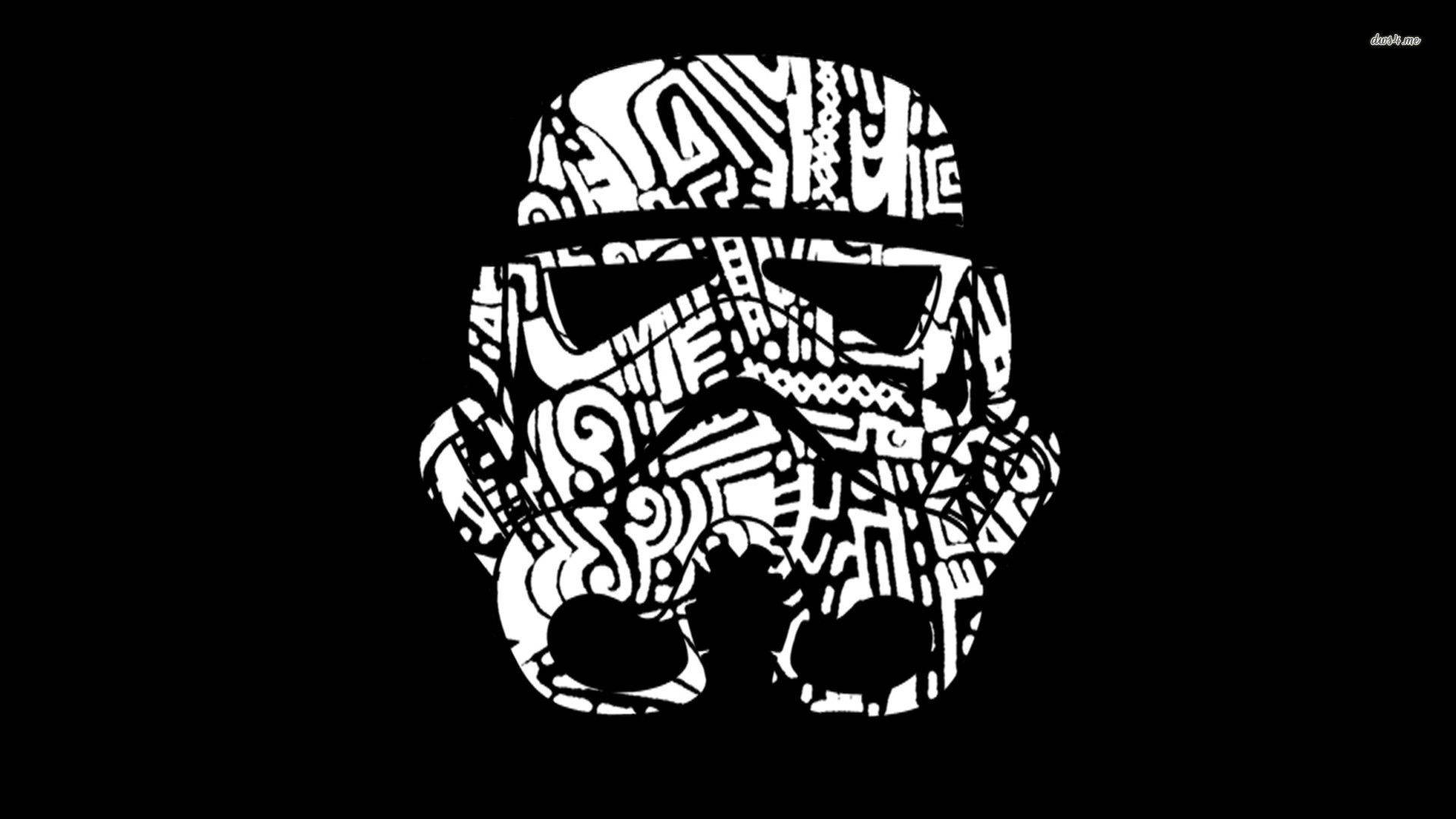 Stormtrooper, helmet, tribal patterns, Full HD Desktop Wallpaper