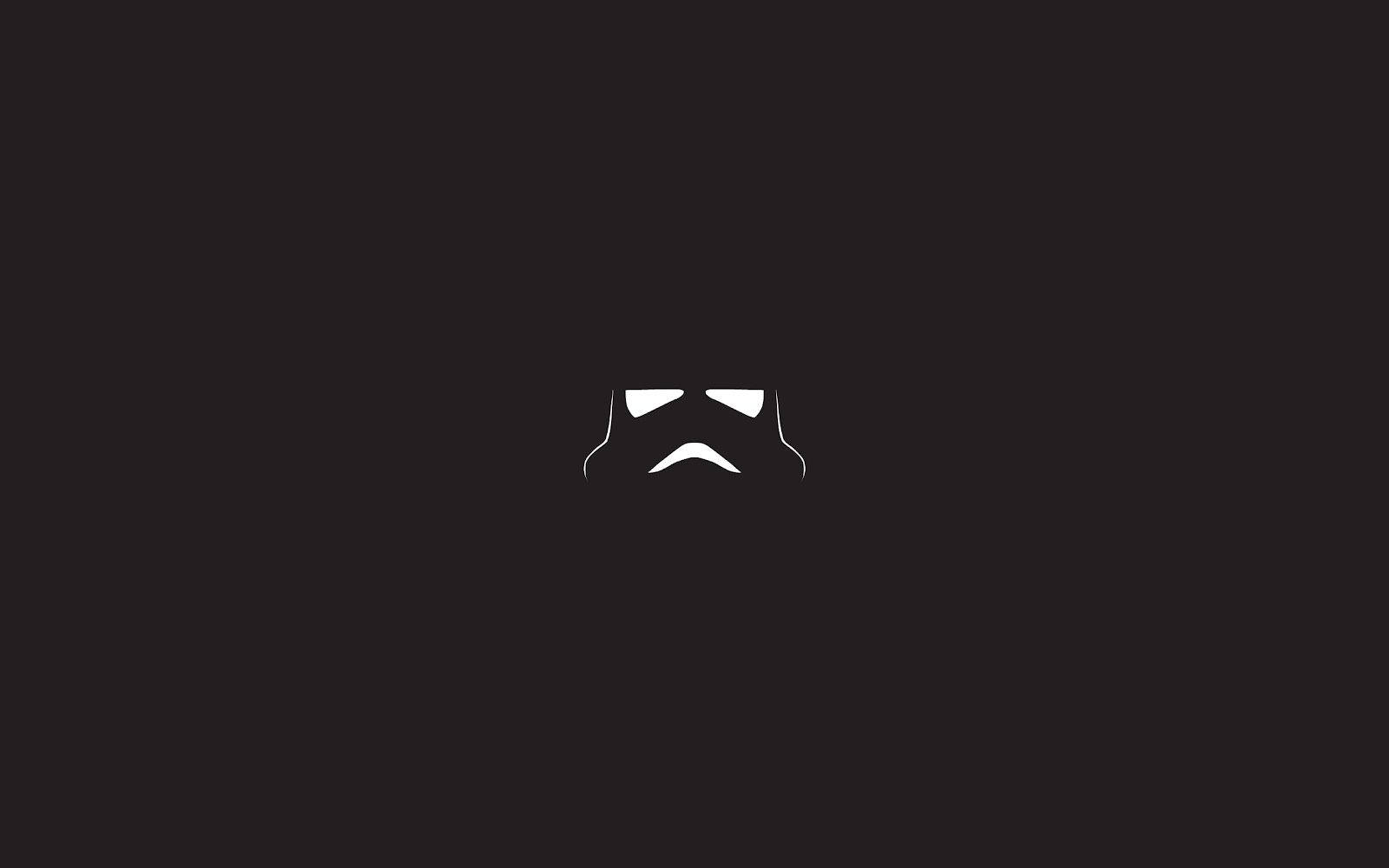 Stormtrooper, minimalist, white outline, HD Desktop Wallpaper