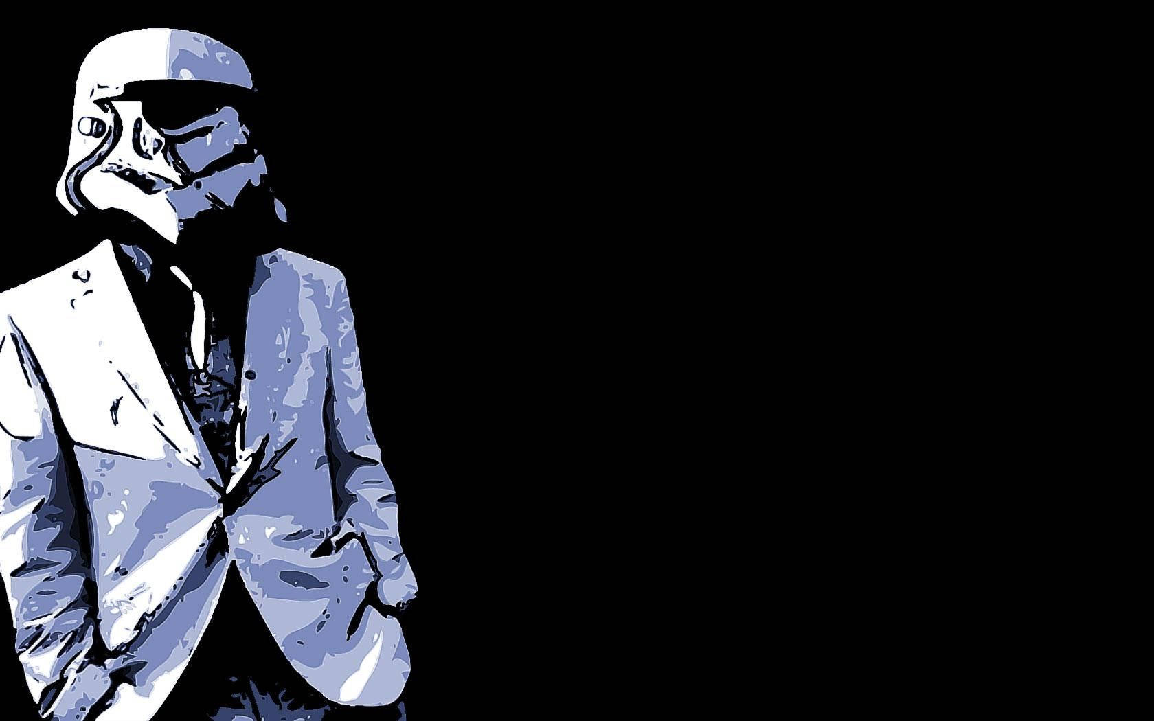 Stormtrooper, white suit, blue and white tones, HD Desktop Wallpaper