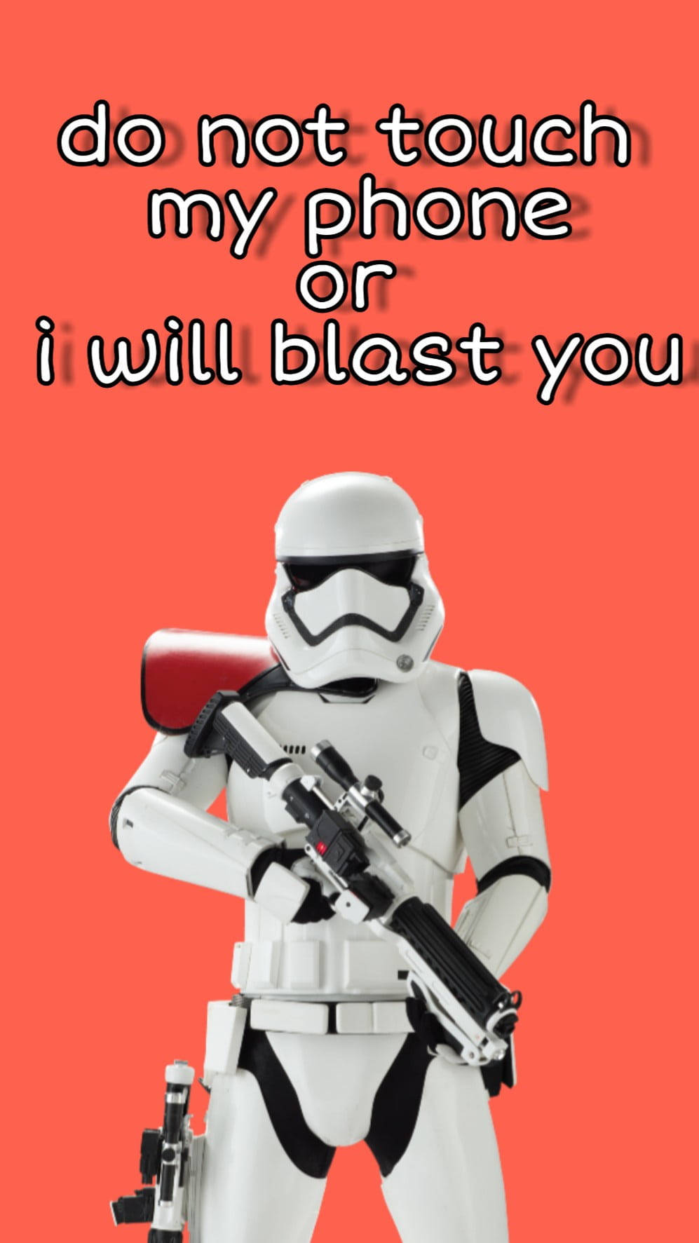 Stormtrooper, blaster rifle, coral pink background, HD Phone Wallpaper