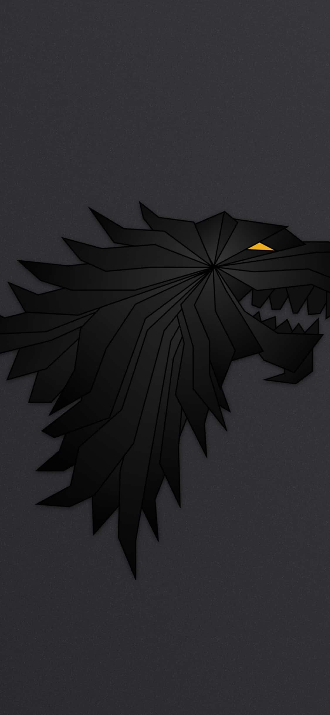 Stark, direwolf, glowing yellow eye, Full HD Phone Wallpaper
